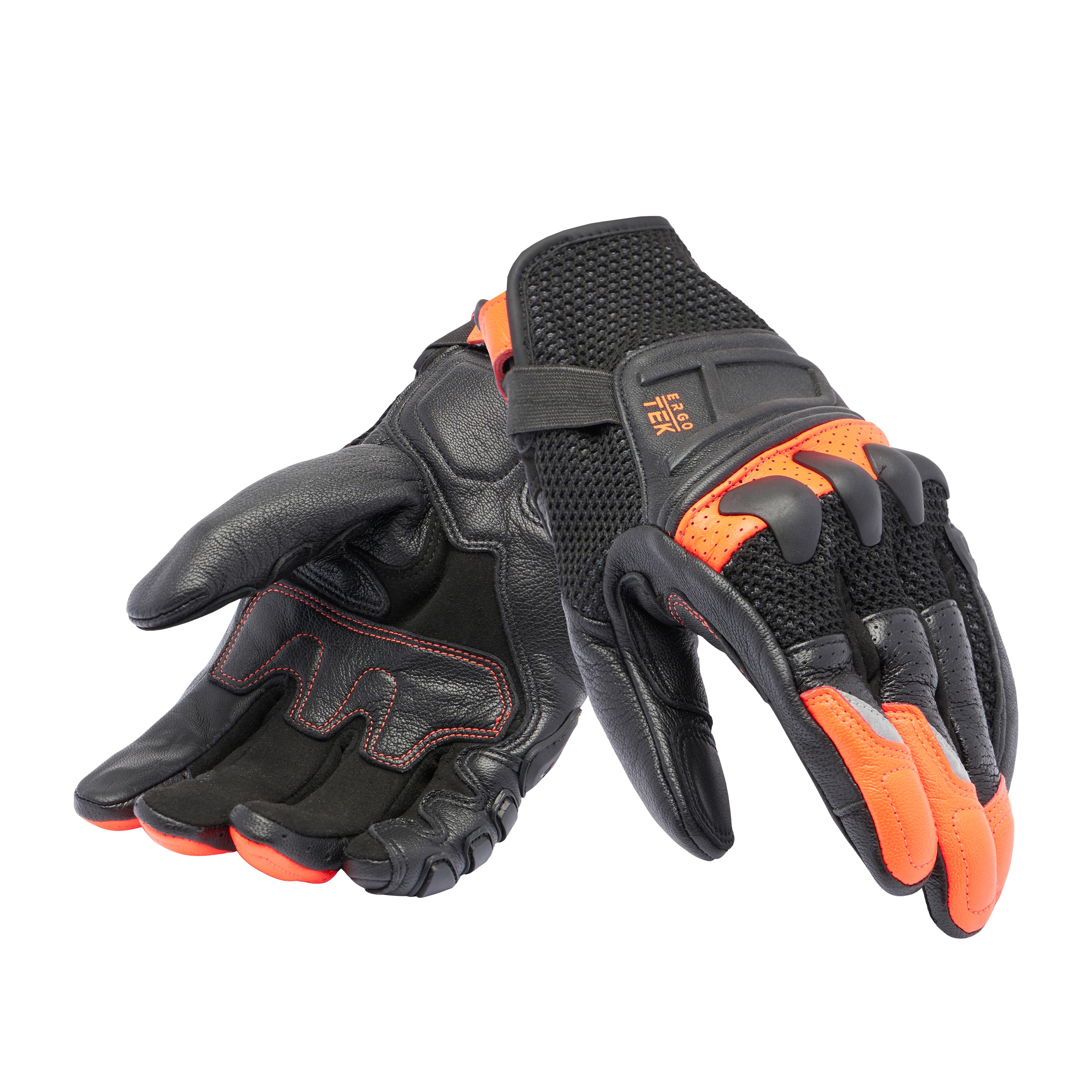 X-RIDE 2 ERGO-TEK - MEN'S MOTORCYCLE GLOVES - BLACK/RED FLUO - 5