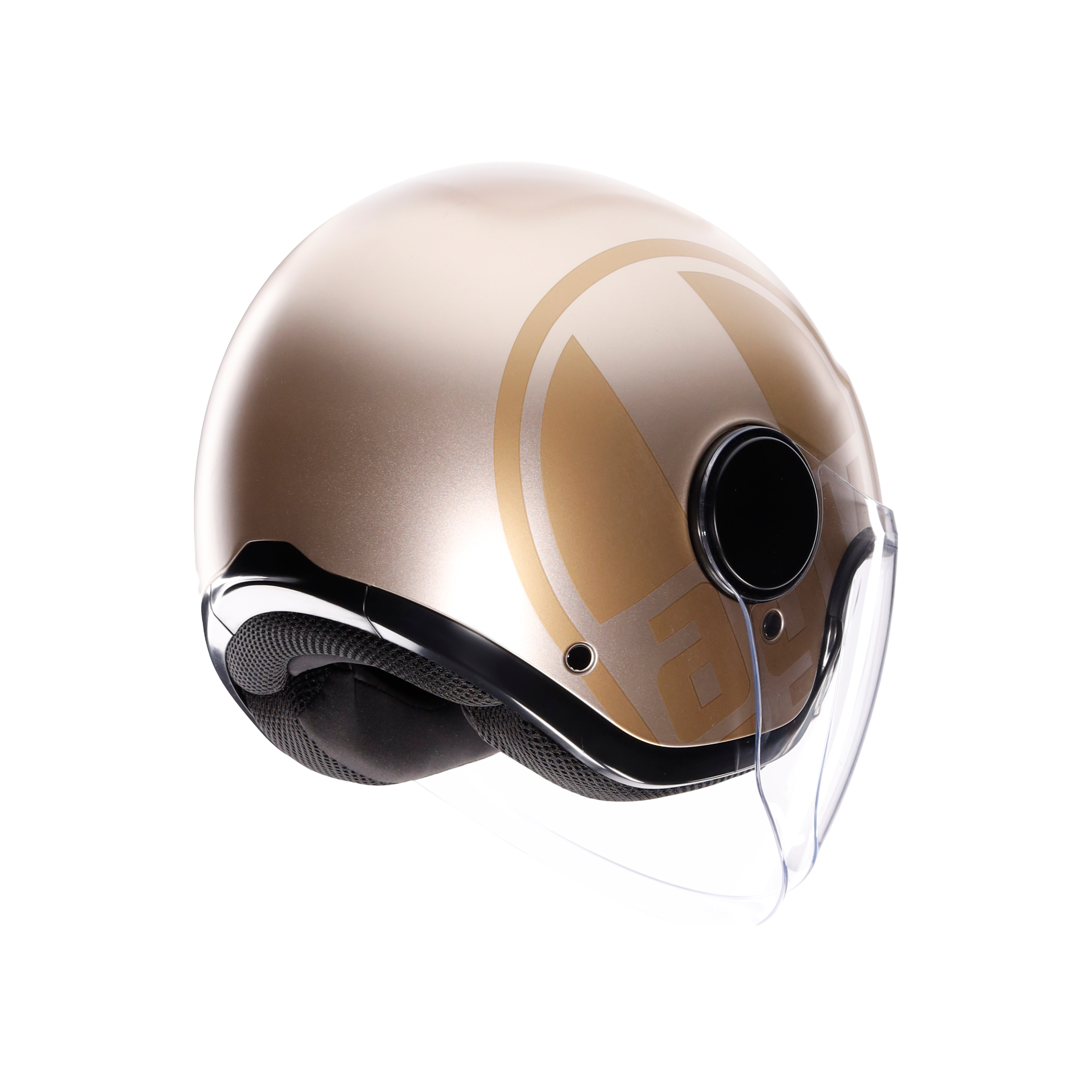 ETERES SIROLO MATT WHITE/GOLD - MOTORBIKE OPEN FACE HELMET E2206 -  - 6