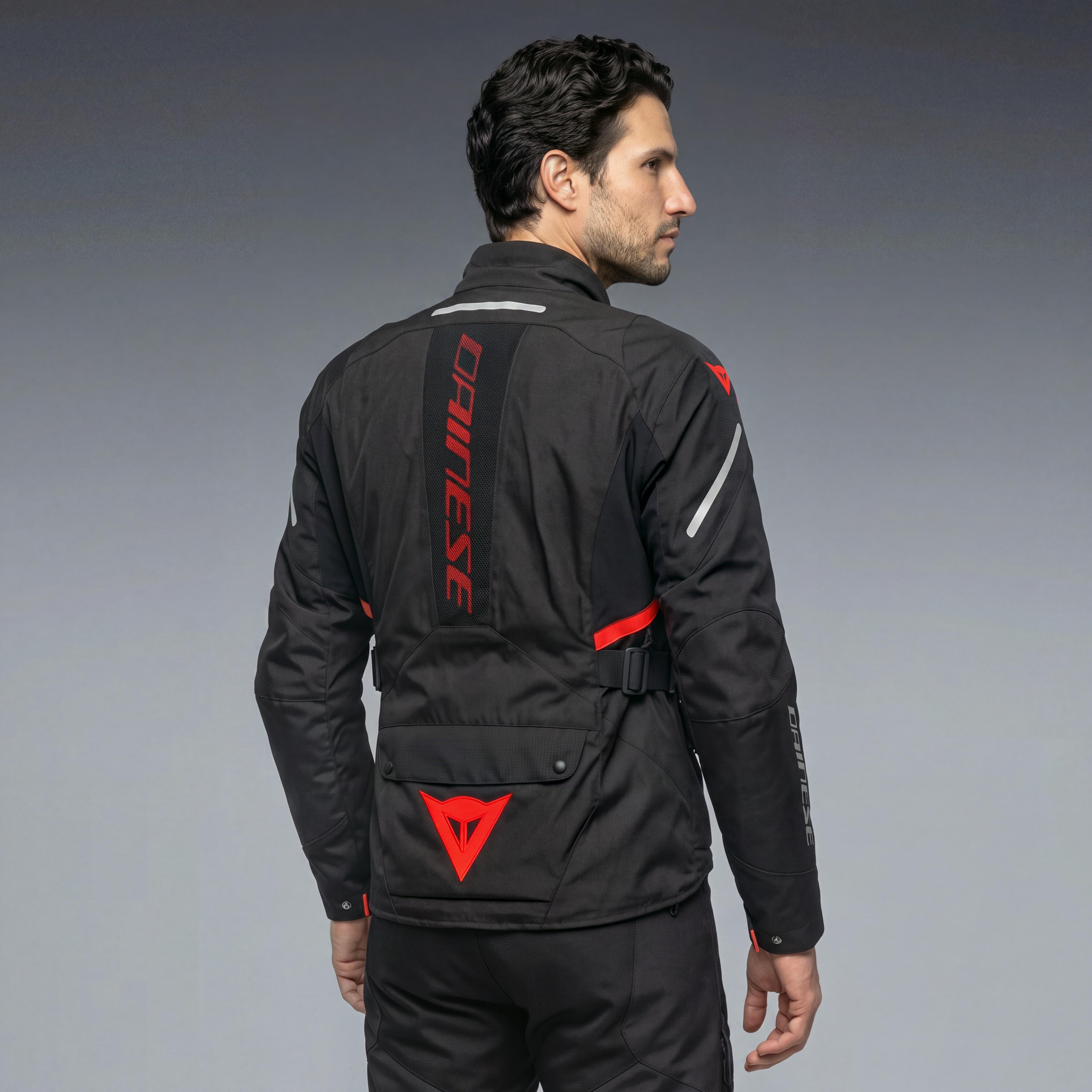 TEMPEST 4 D-DRY - MOTORCYCLE JACKET WATERPROOF MEN - BLACK/BLACK/RED - 4