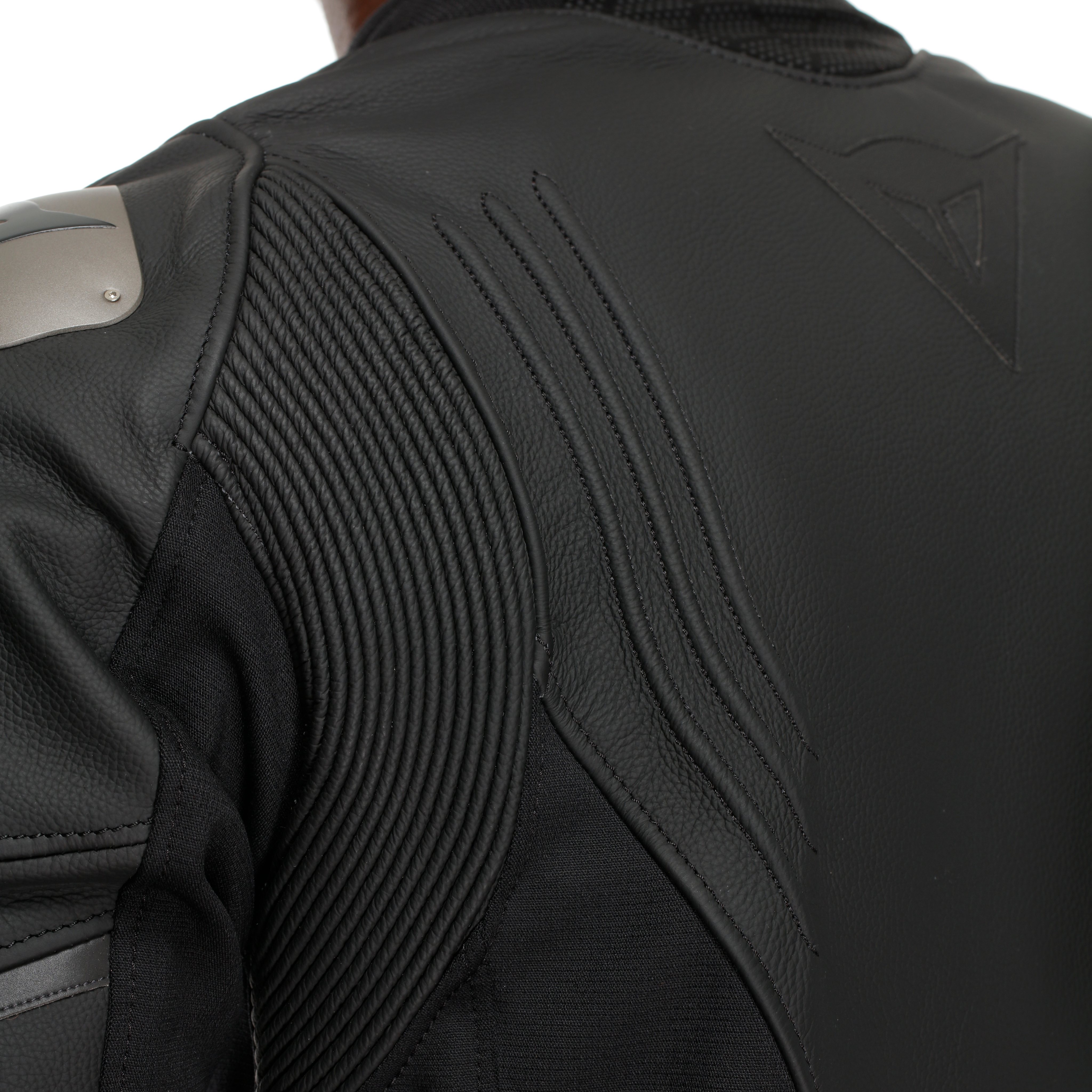 RACING 5 - MEN LEATHER MOTORCYCLE JACKET - BLACK/BLACK/BLACK - 14