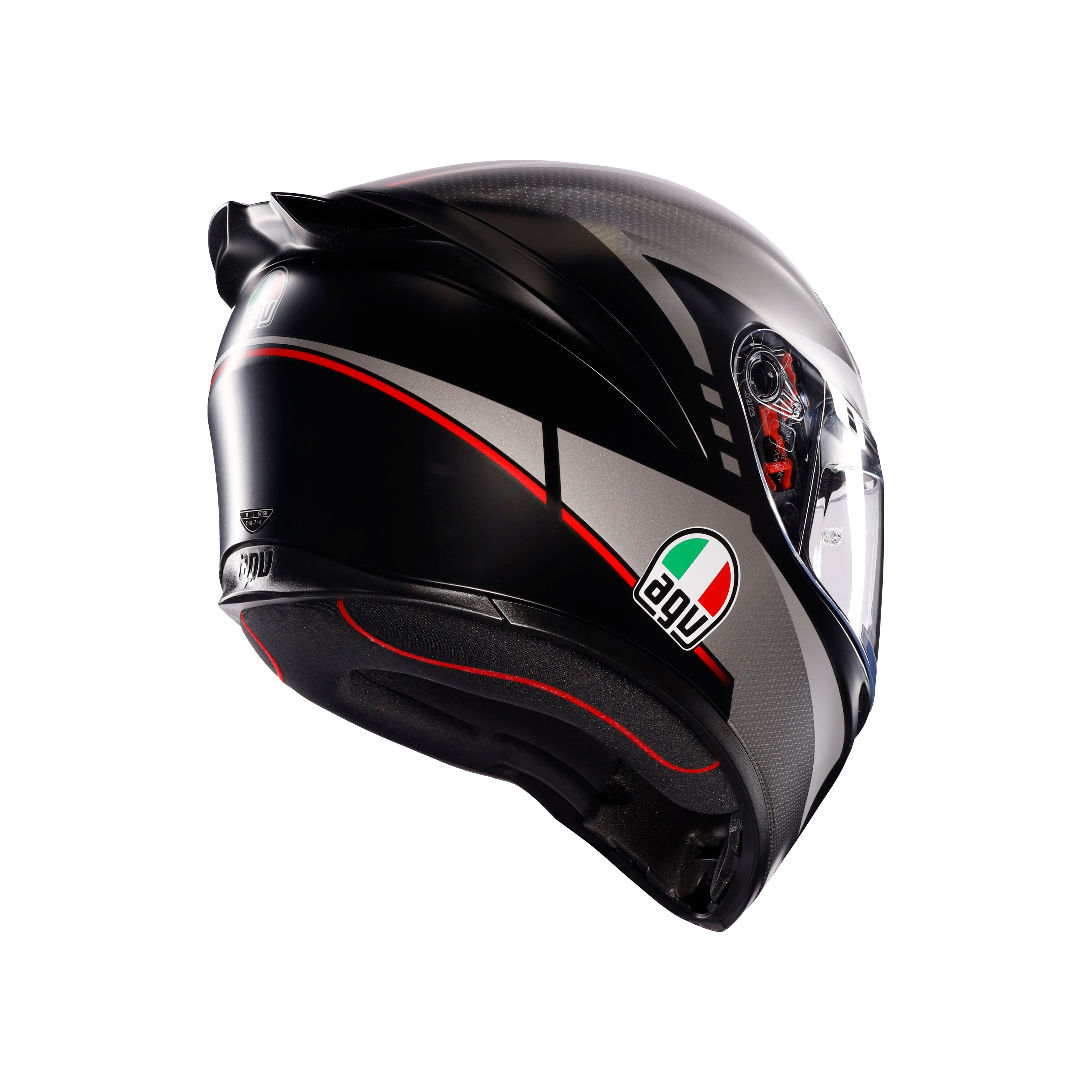 K1 S LAP MATT BLACK/GREY/RED - CASCO MOTO INTEGRAL DOT (E2206) -  - 4