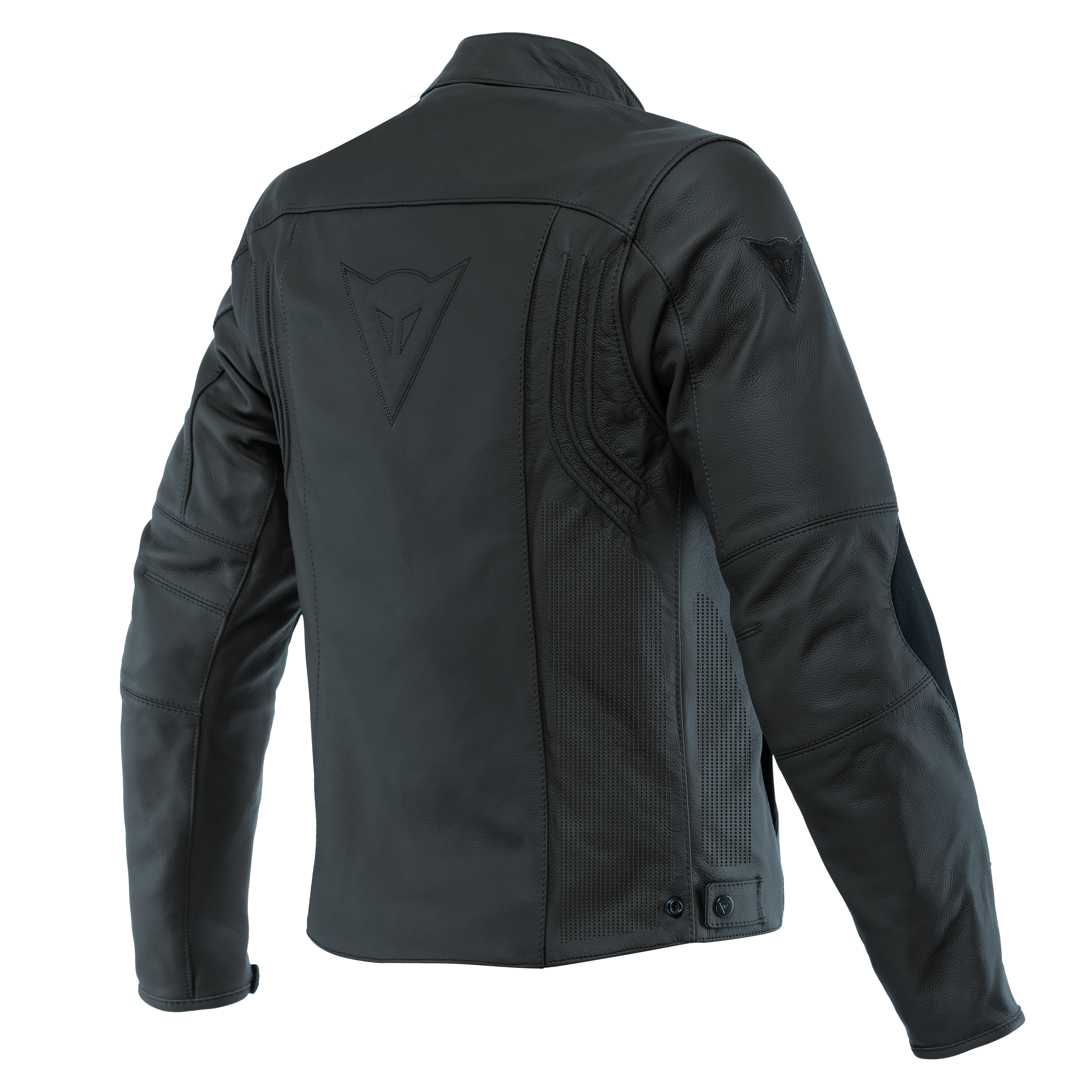 RAZON 2 - MEN'S MOTORCYCLE PERFORATED LEATHER JACKET - BLACK - 2