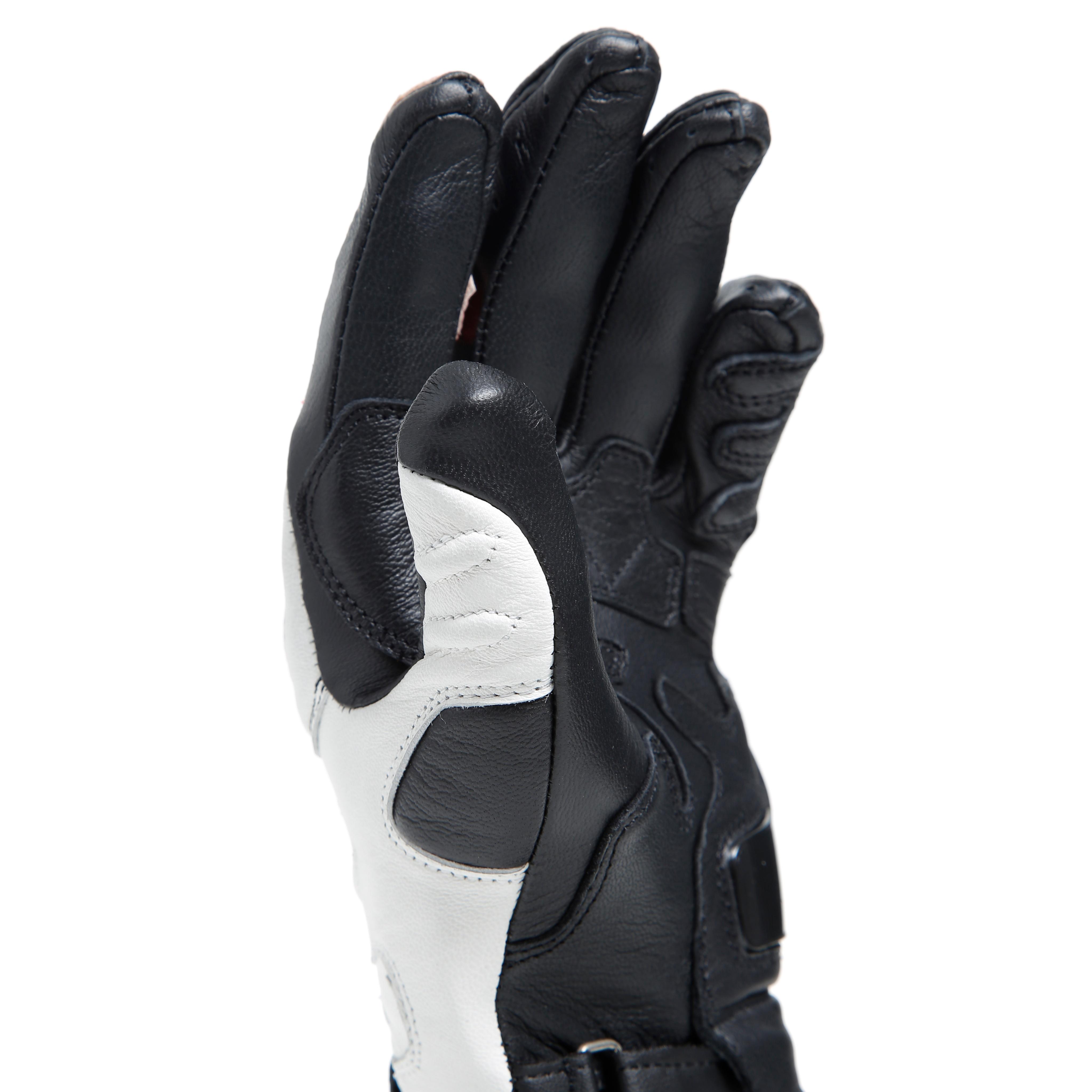 CARBON 4 - GUANTI MOTO LUNGHI IN PELLE DONNA - BLACK/WHITE/FLUO-RED - 10