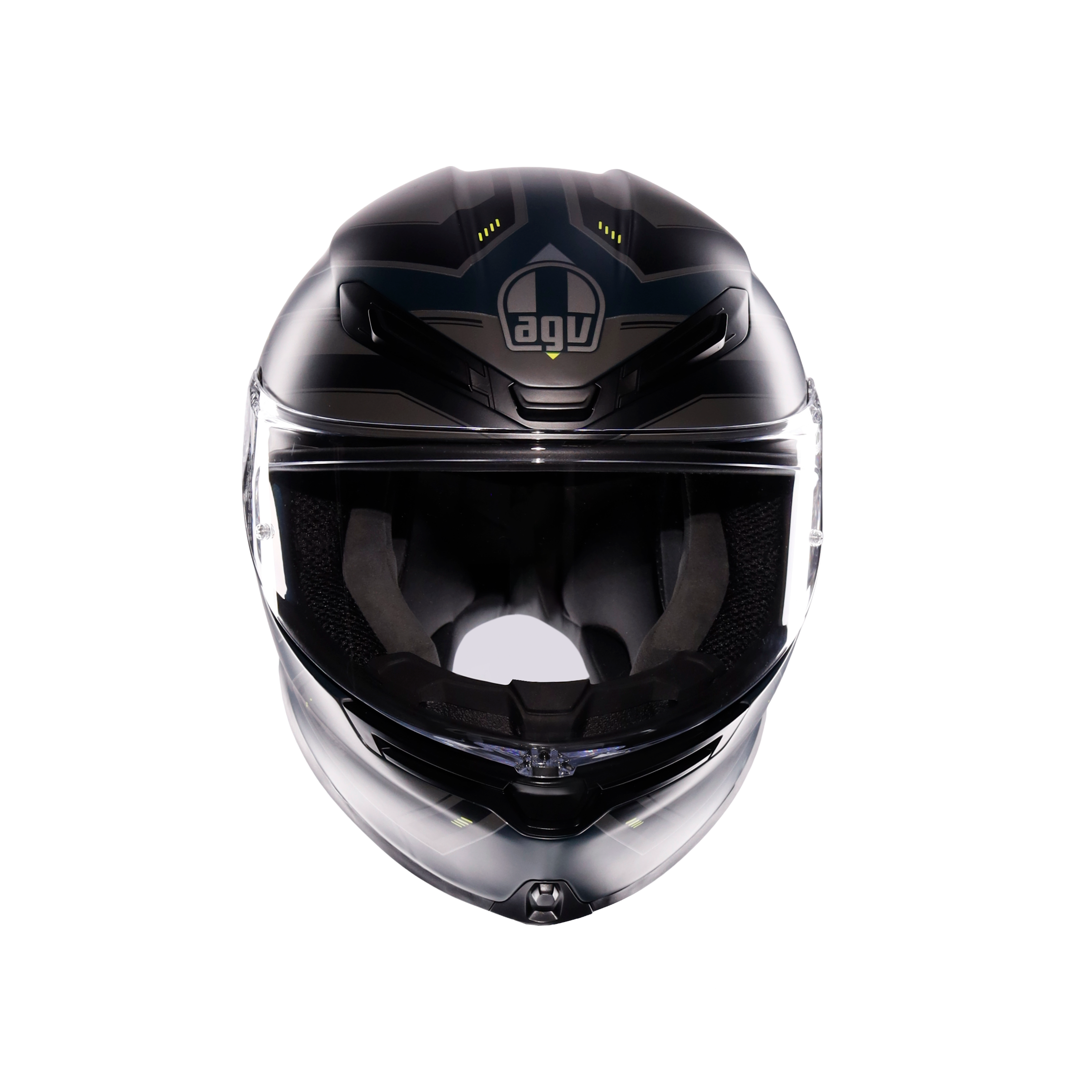 K6 S ENHANCE MATT GREY/YELLOW FLUO - MOTORBIKE FULL FACE HELMET E2206 -  - 2