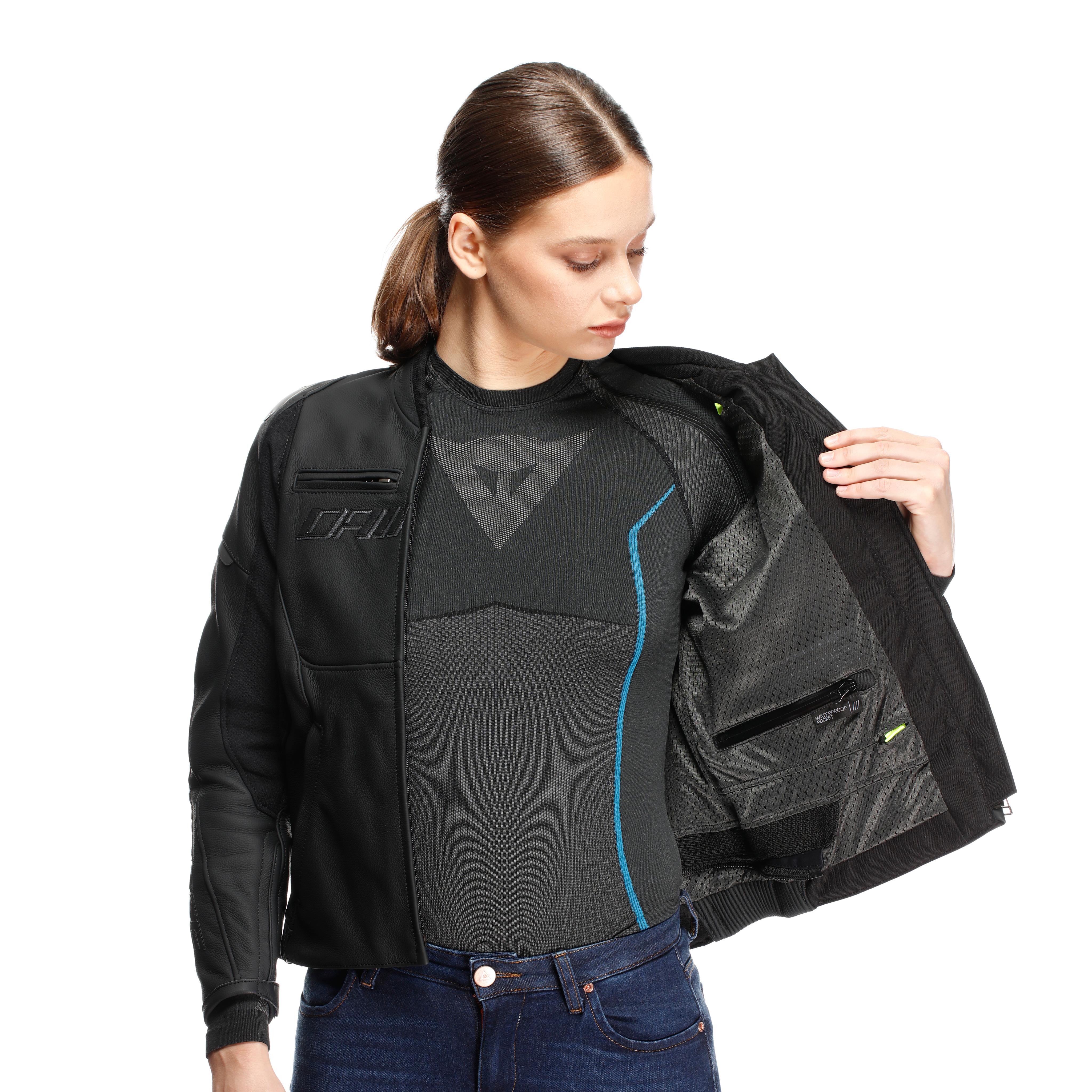 RACING 5 - GIACCA MOTO IN PELLE DONNA - BLACK/BLACK - 13