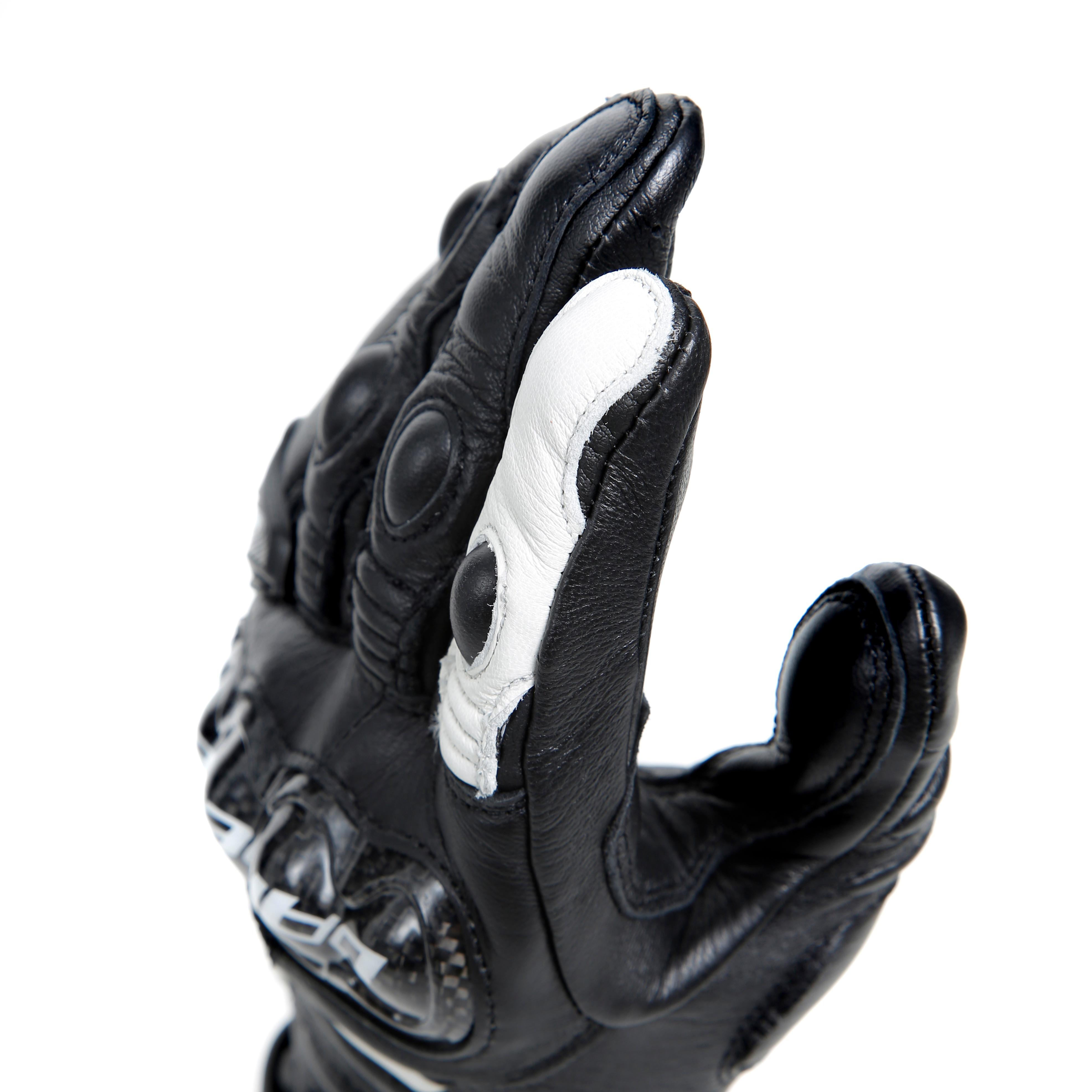 CARBON 4 - WOMEN'S MOTORCYCLE LONG LEATHER GLOVES - BLACK/BLACK/WHITE - 11