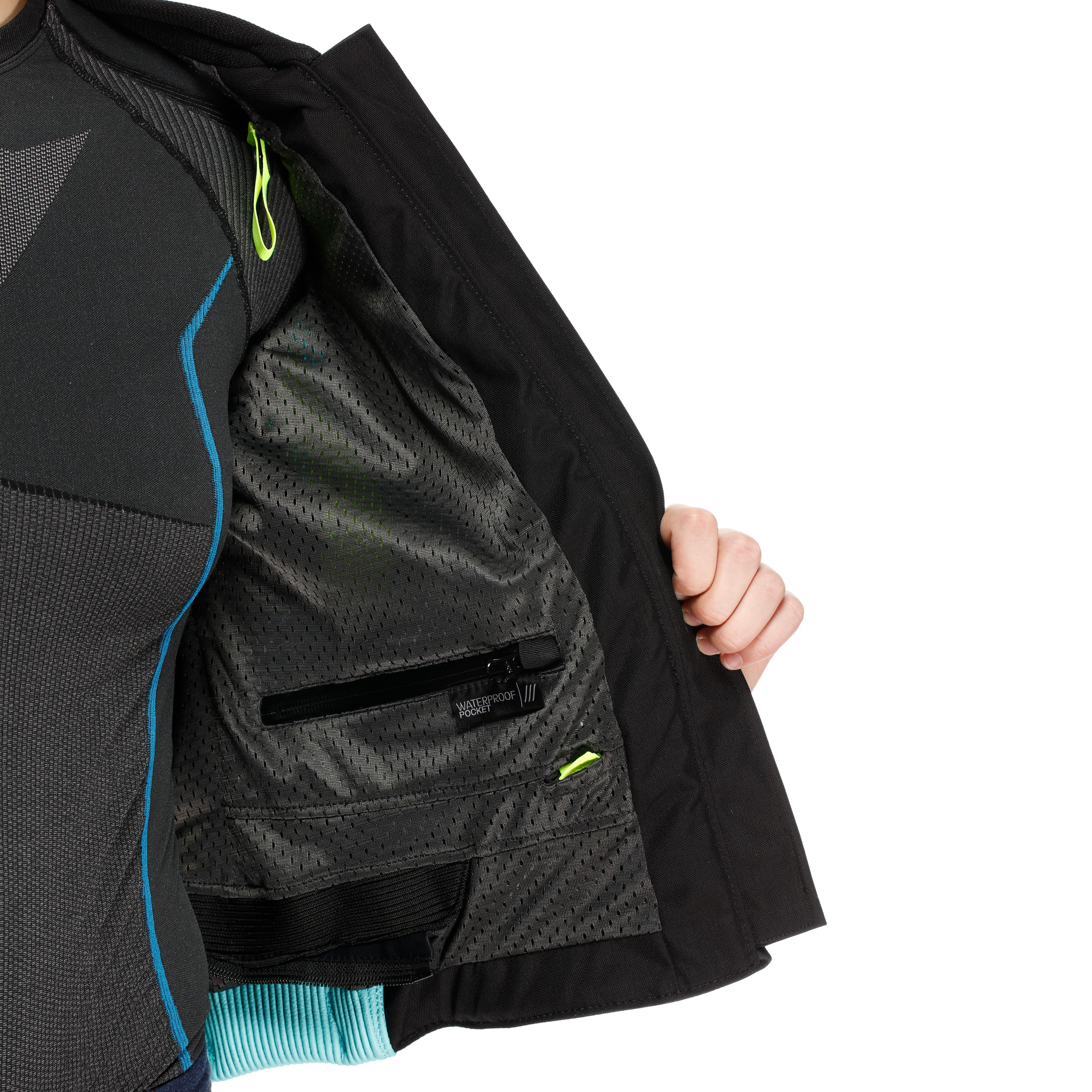 RACING 5 - DAMEN-MOTORSCHUTZJACKE AUS LEDER - BLACK/WATER - 13