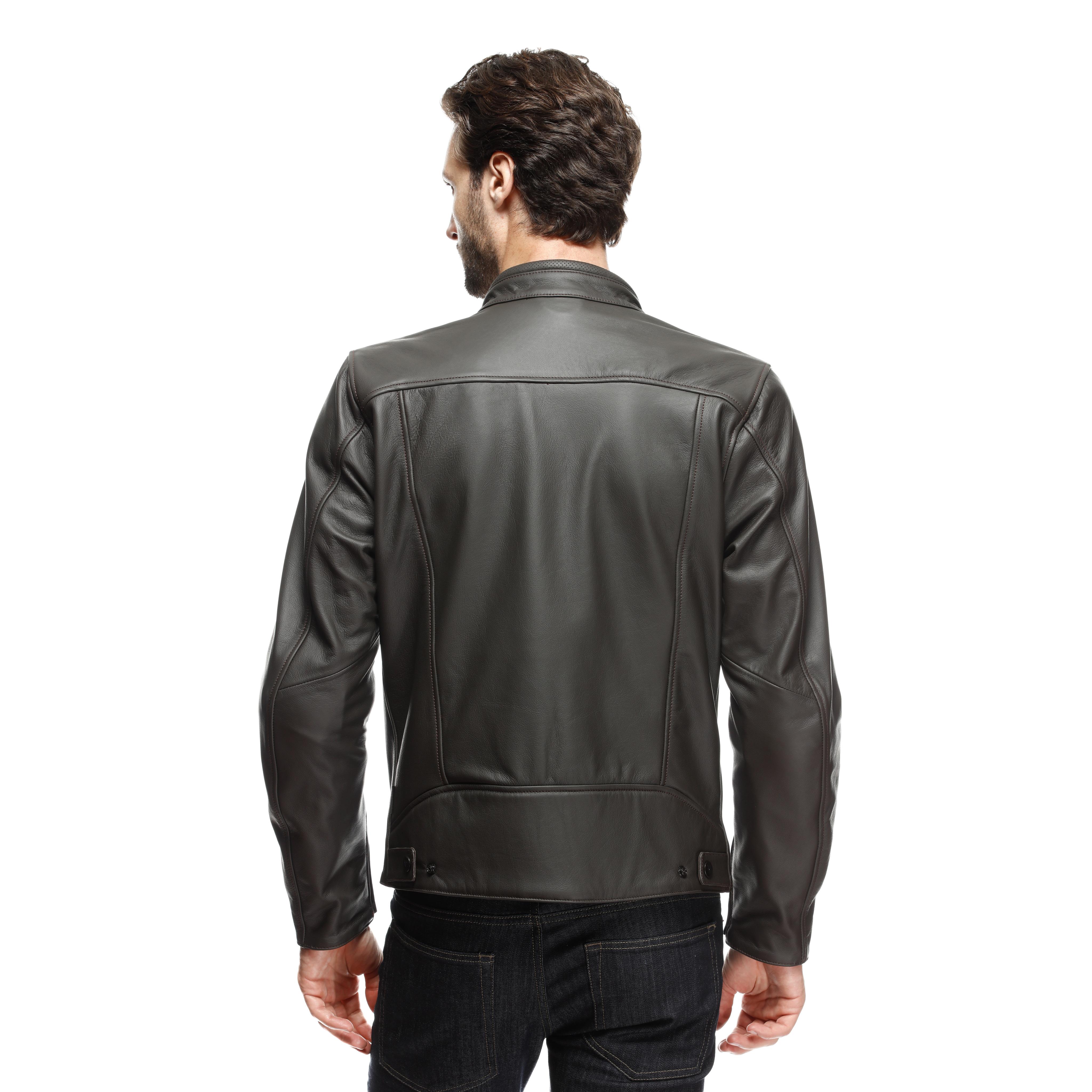 FULCRO - MEN'S MOTORCYCLE LEATHER JACKET - DARK-BROWN - 6
