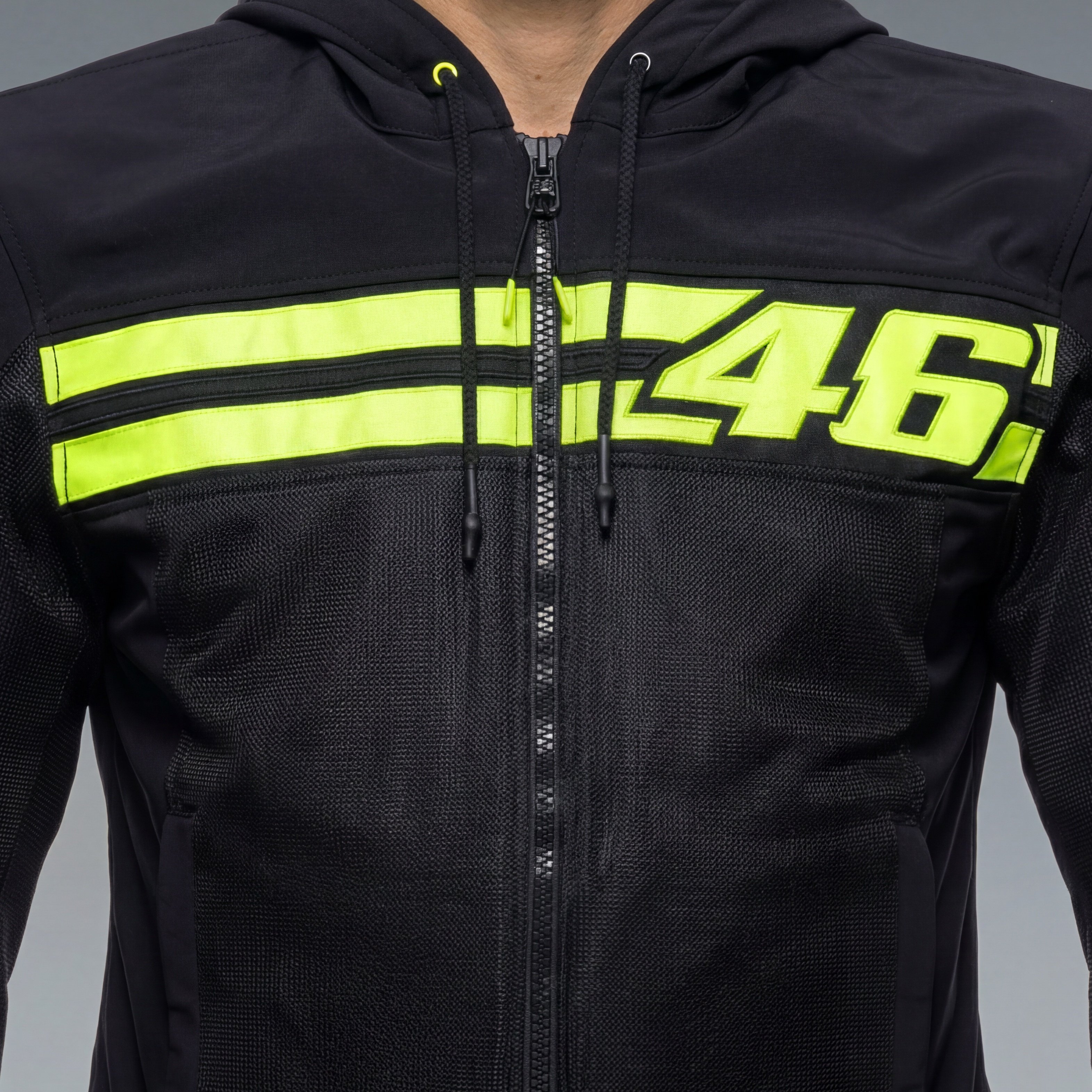 VINTEDGE AIR TEX VR46 - MEN'S SUMMER MESH MOTORCYCLE JACKET - BLACK/YELLOW-FLUO - 5