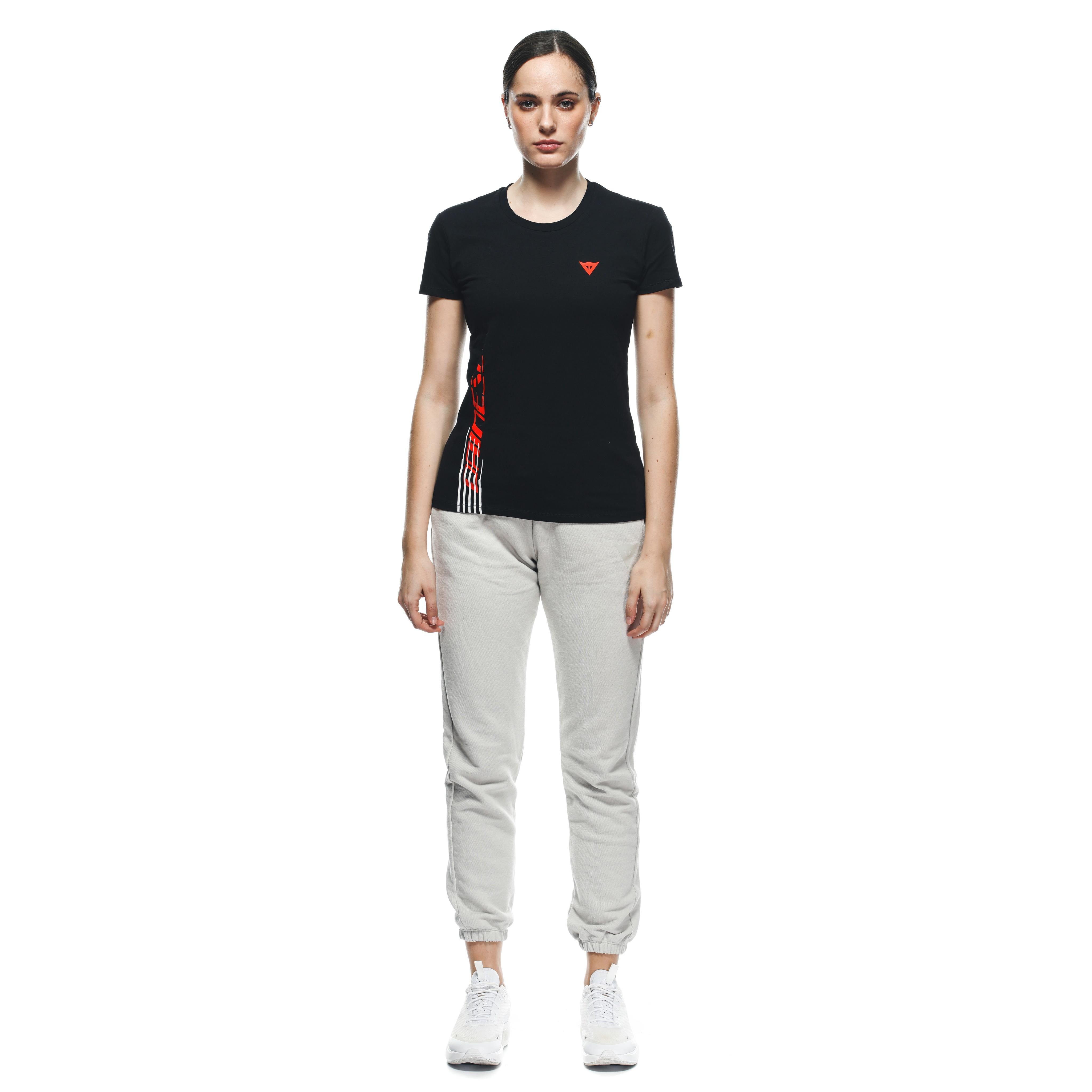 DAINESE LOGO - WOMEN'S T-SHIRT - BLACK/FLUO-RED - 3