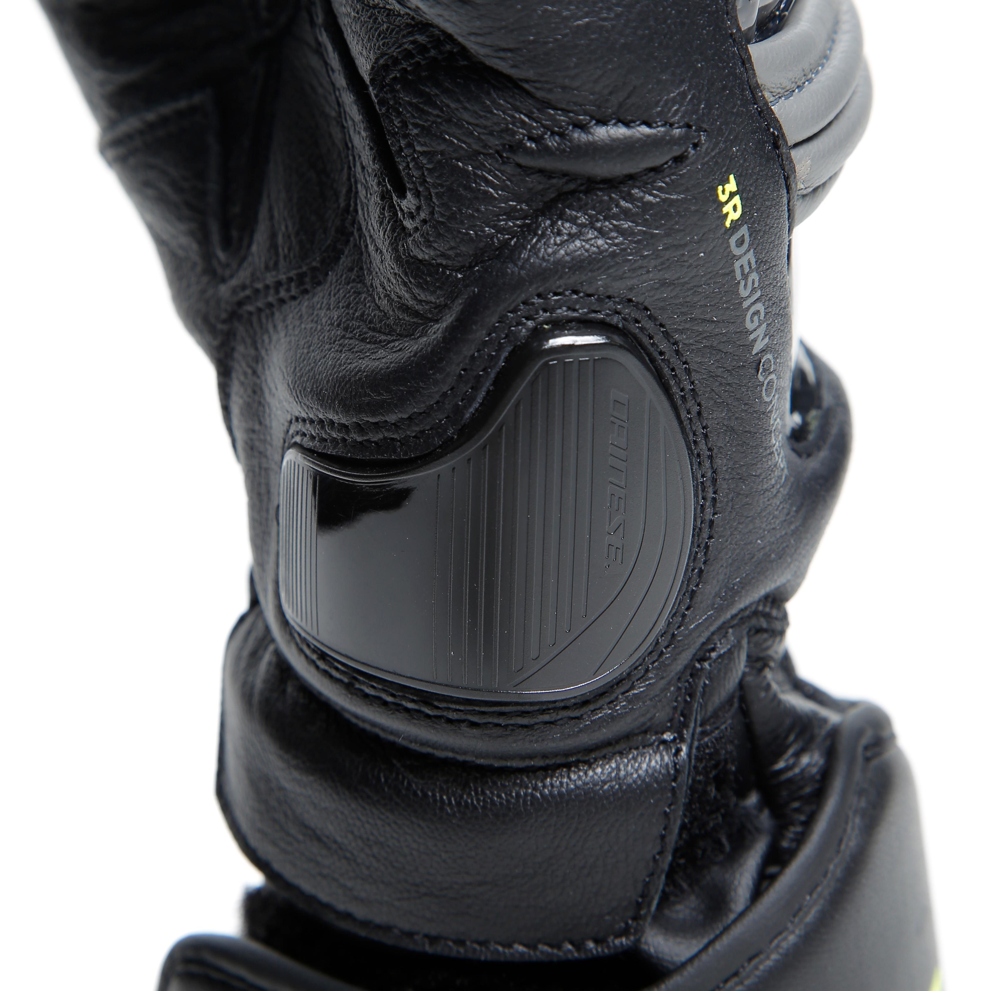 DRUID 4 LEATHER GLOVES - BLACK/CHARCOAL-GRAY/FLUO-YELLOW - 14