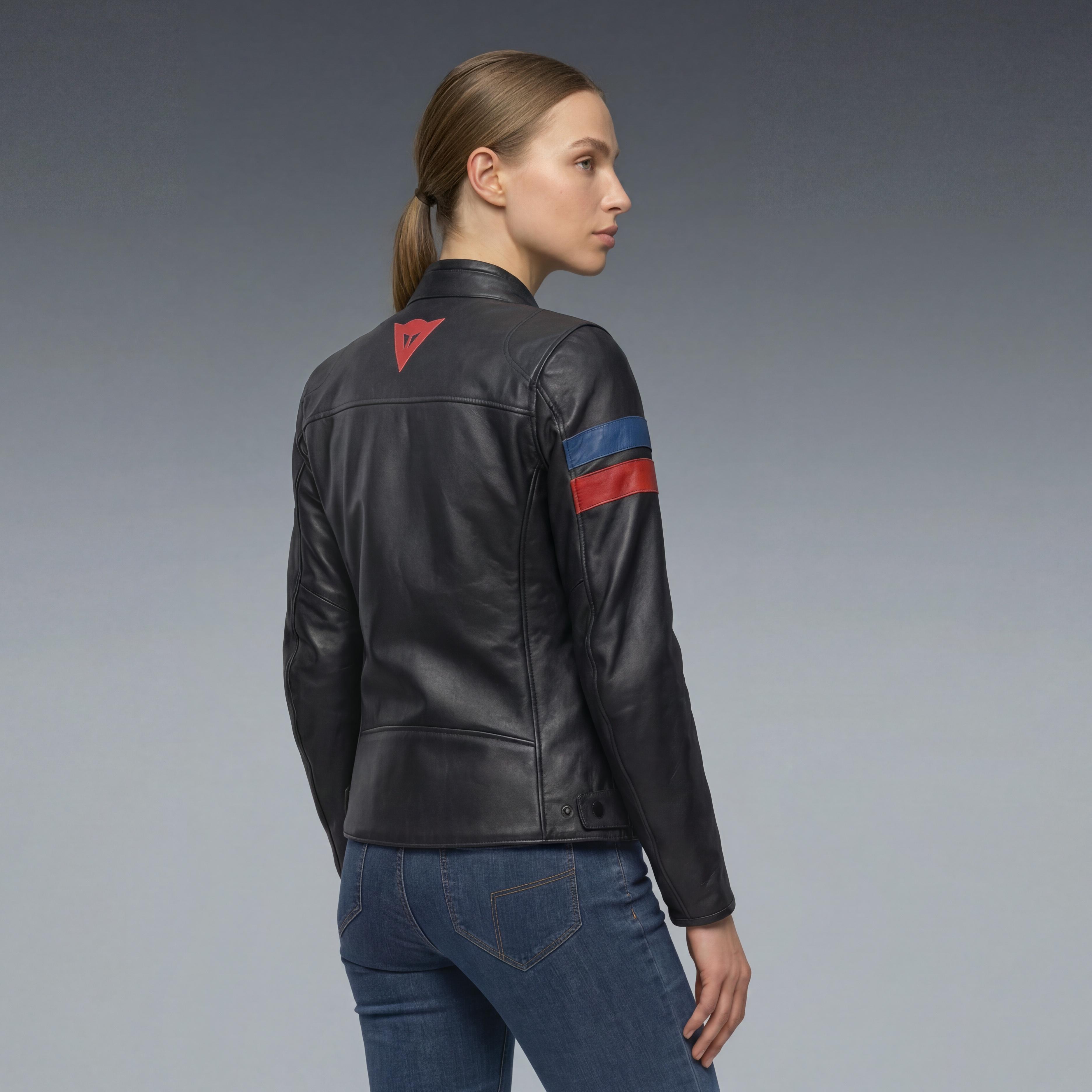 LEGGENDA - LEATHER MOTORCYCLE JACKET WOMEN - BLACK - 4
