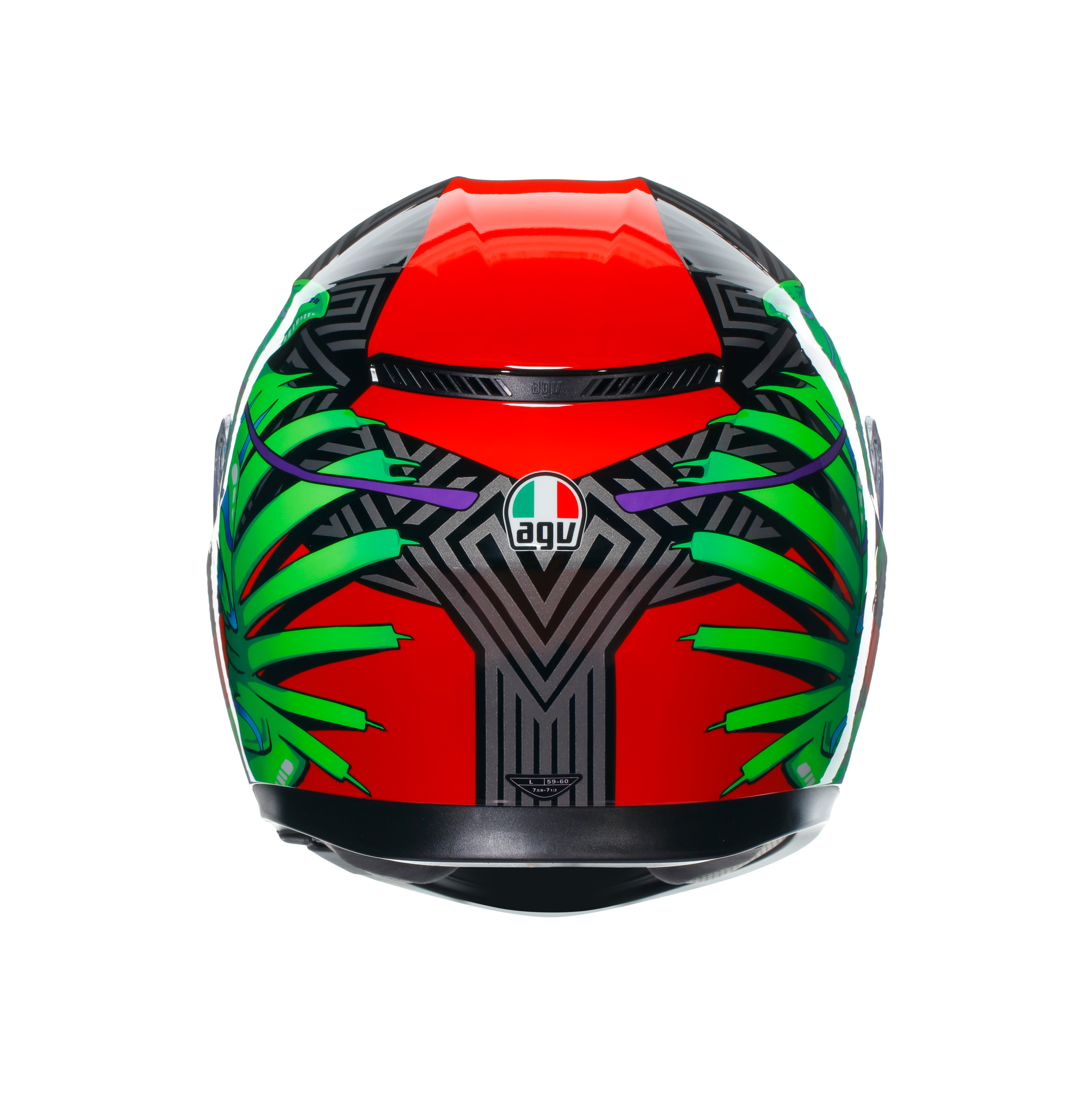 K3 KAMALEON BLACK/RED/GREEN - CASQUE MOTO INT&Eacute;GRAL E2206 -  - 3