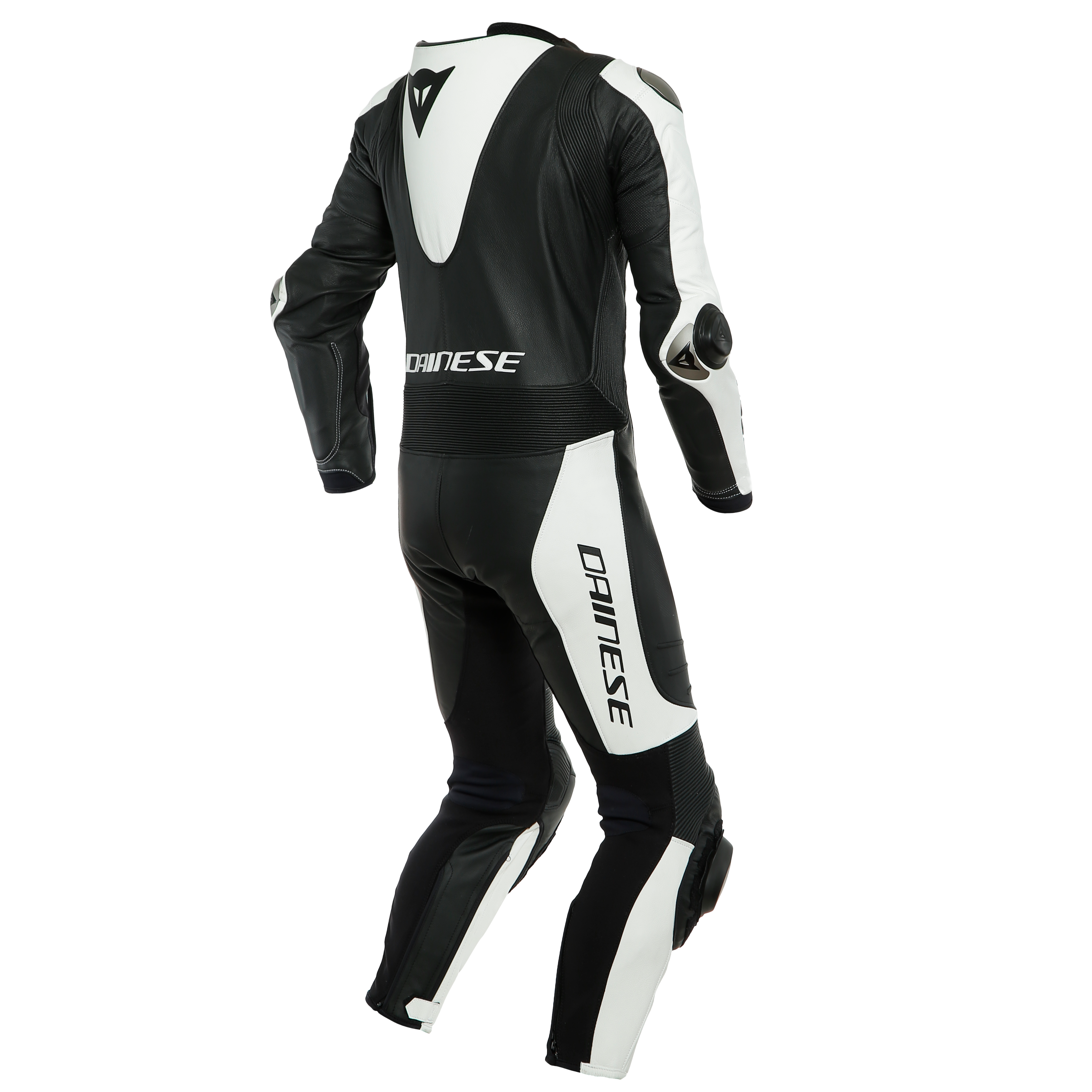 LAGUNA SECA 5 1PC LEATHER SUIT PERF. S/T - BLACK/WHITE - 2