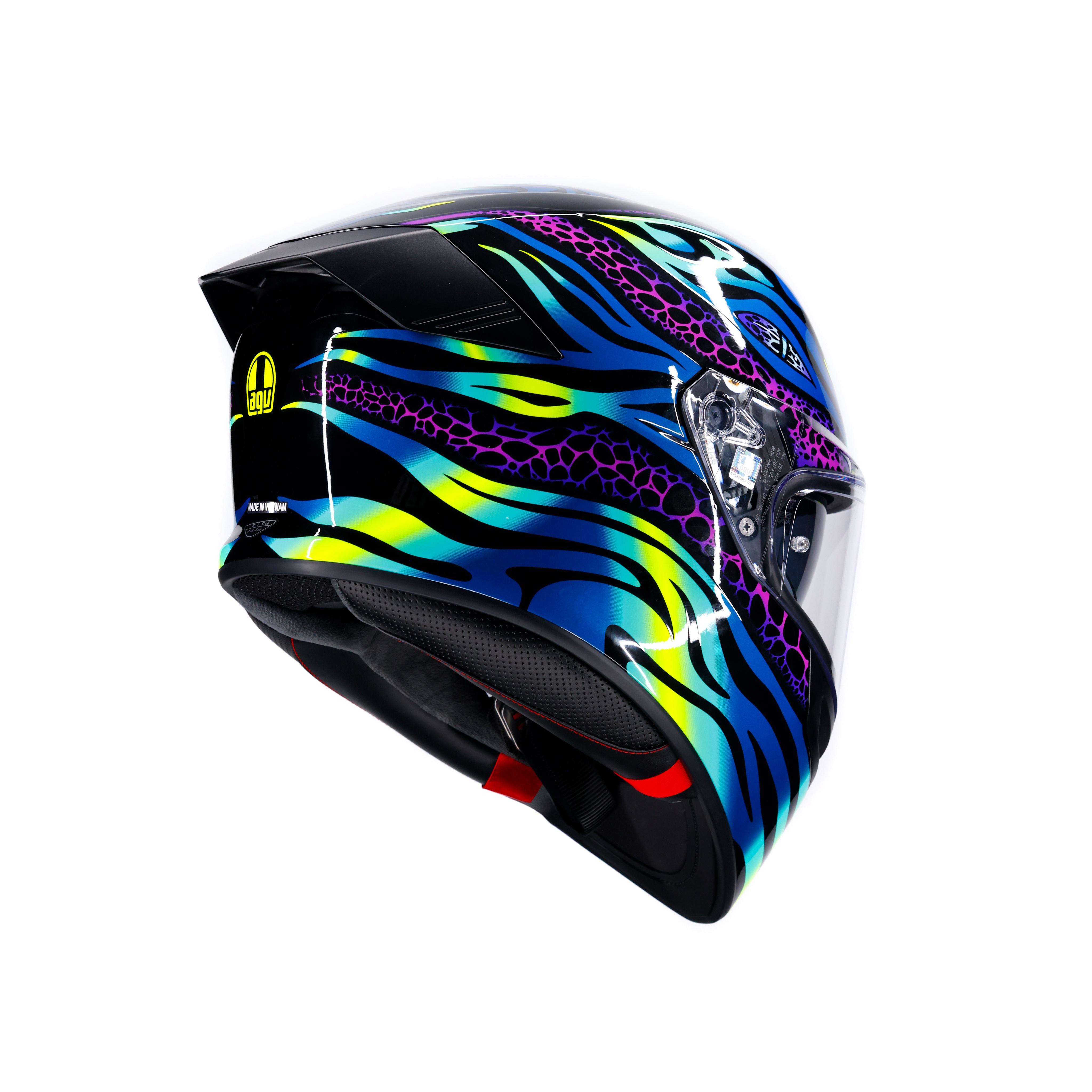K5 VIVERNA BLUE/PURPLE/LIME - FULL-FACE MOTORCYCLE HELMET E2206 -  - 4