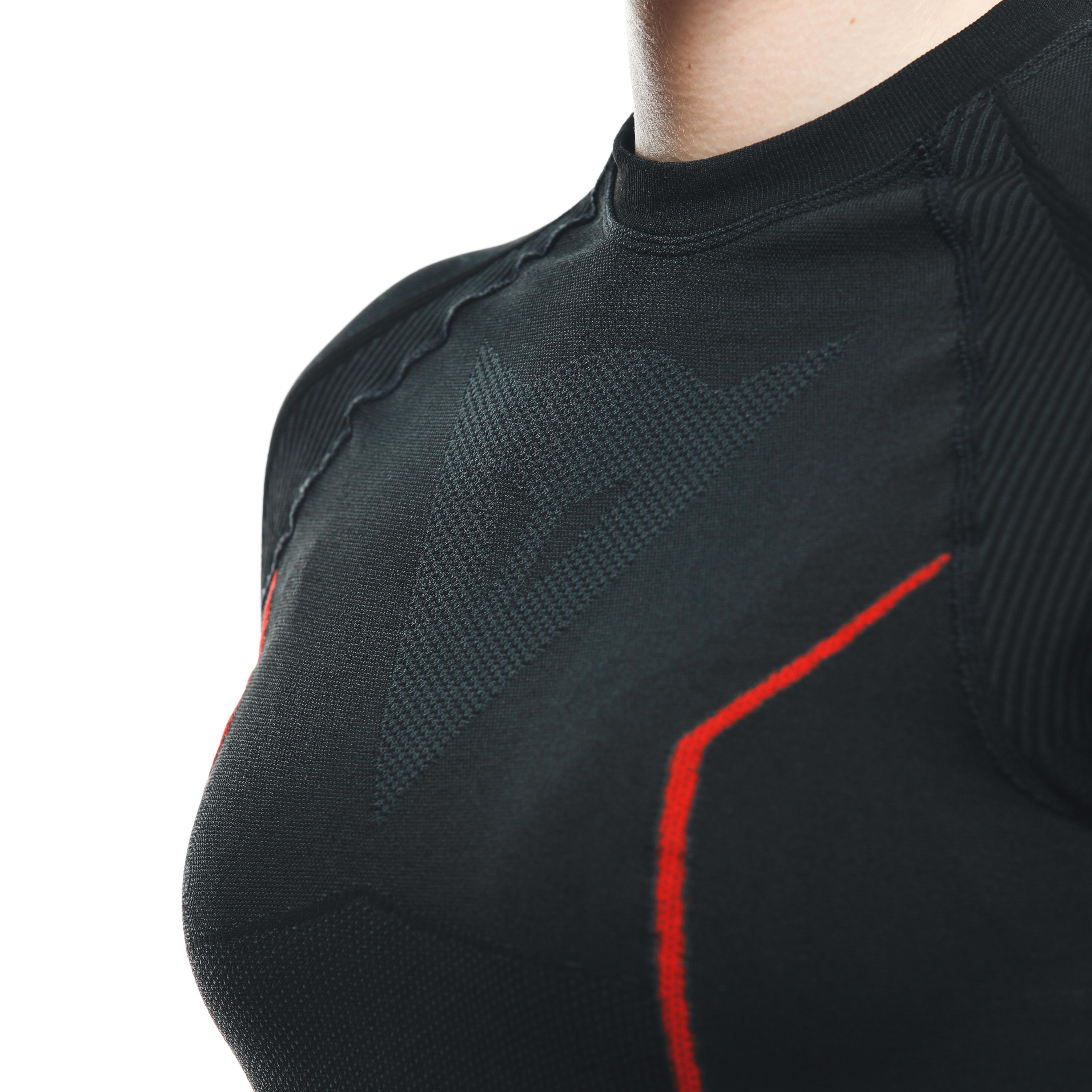 DAMES MOTORFIETS THERMOSHIRT MET LANGE MOUWEN - BLACK/RED - 8