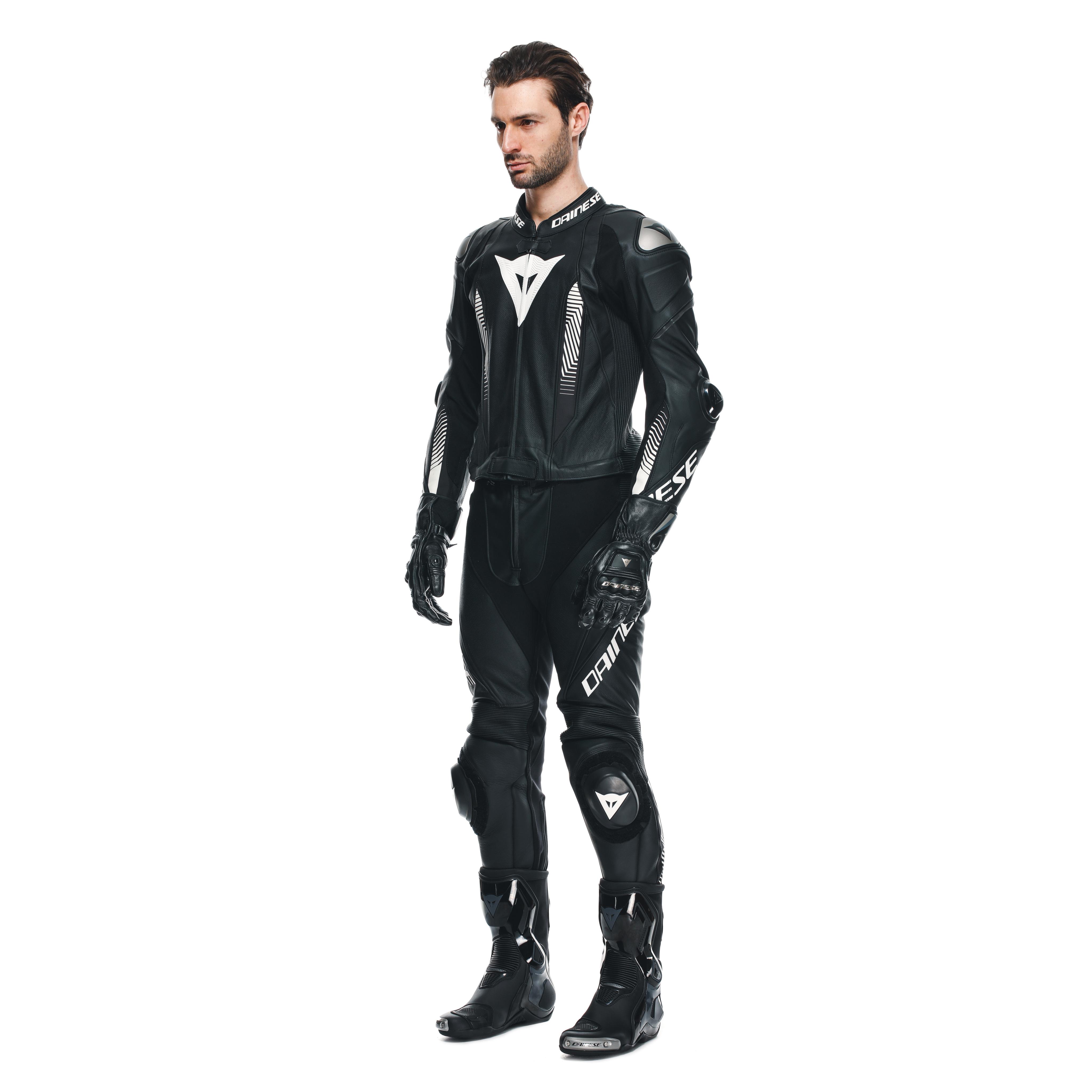 LAGUNA SECA 5 - TUTA MOTO DIVISIBILE IN PELLE PERFORATA UOMO - BLACK/BLACK/WHITE - 4