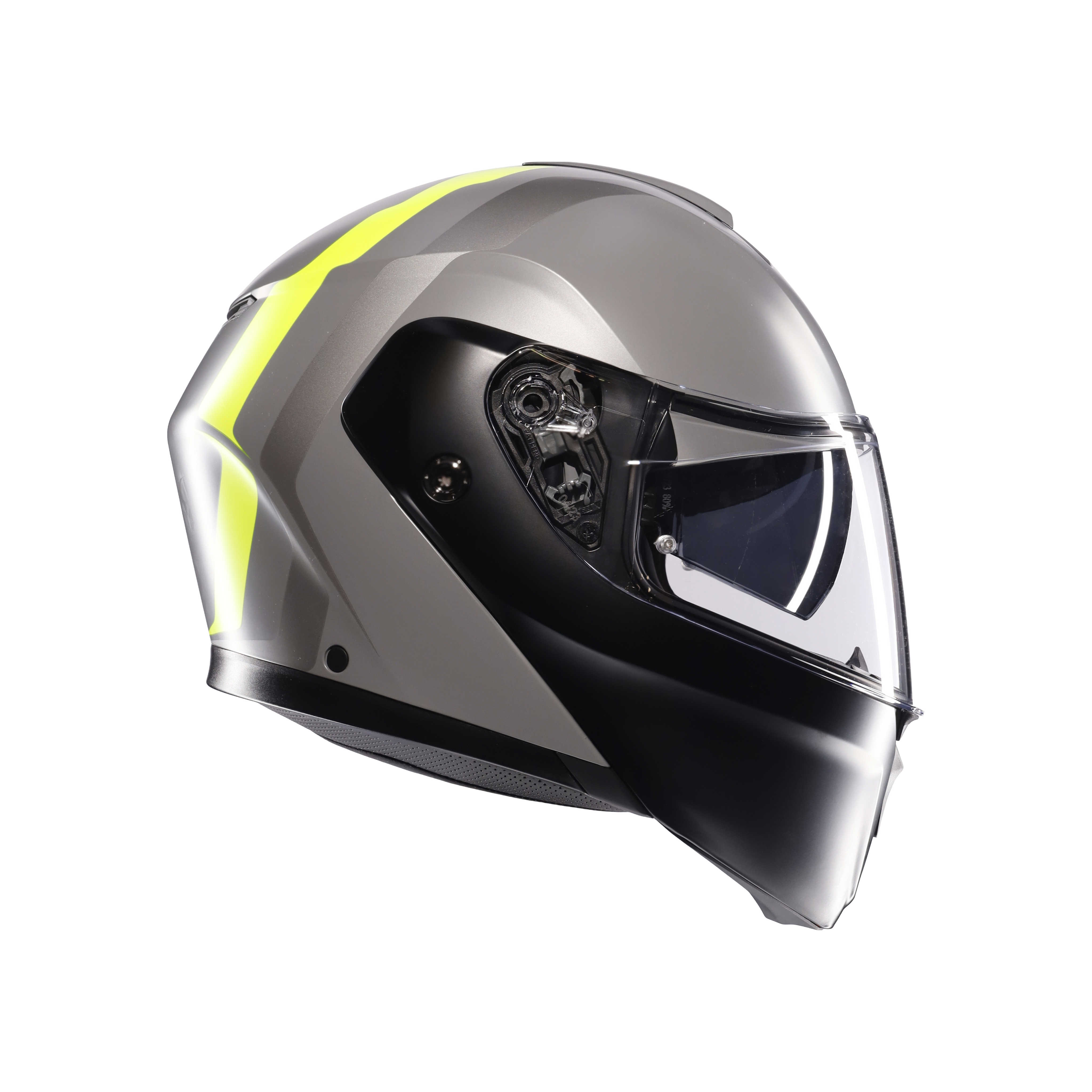STREETMODULAR RESIA MATT GREY/BLACK/YEL FLUO - MOTORBIKE FLIP UP HELMET E2206 -  - 3