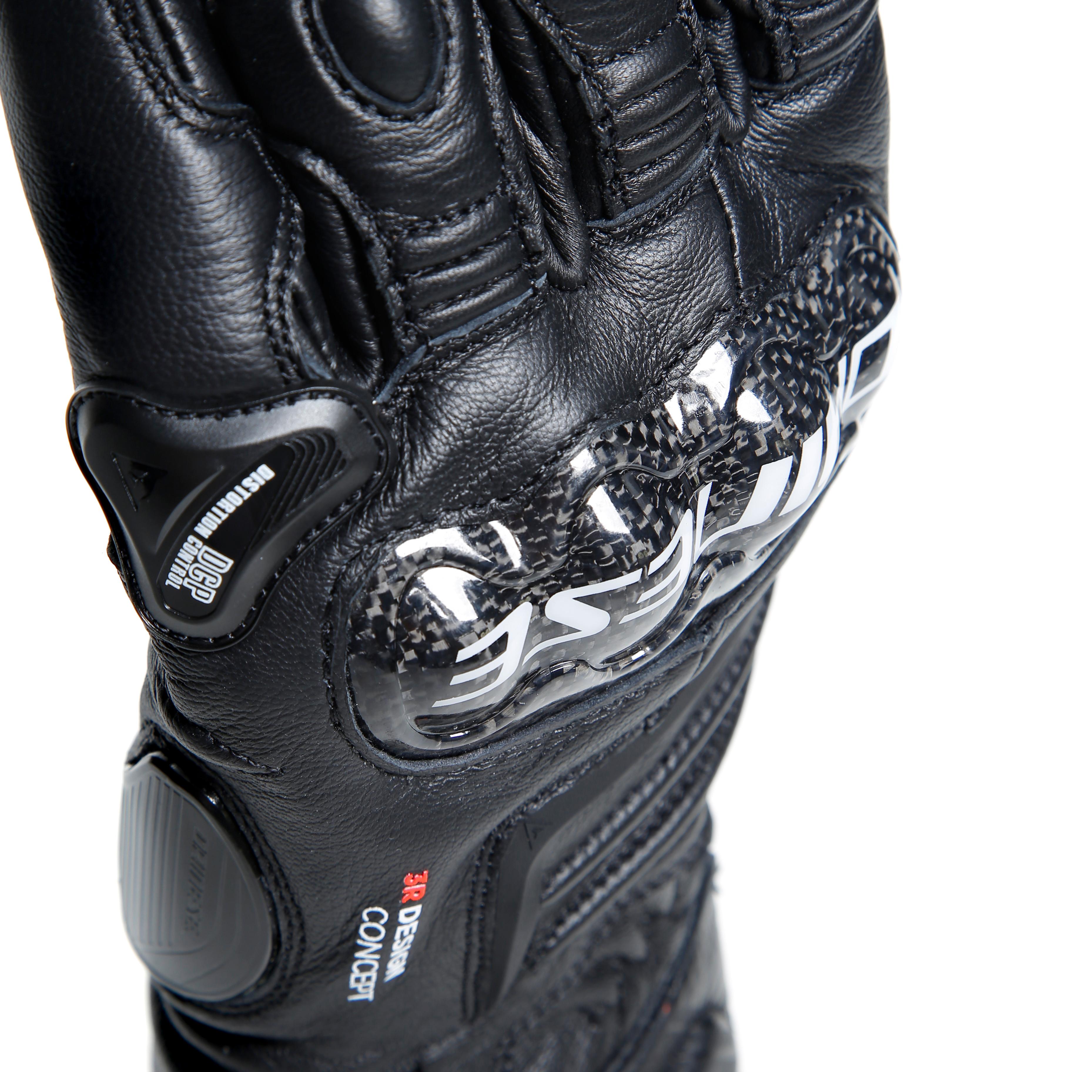 CARBON 4 - MEN'S MOTORCYCLE LONG LEATHER GLOVES - BLACK/BLACK/BLACK - 12