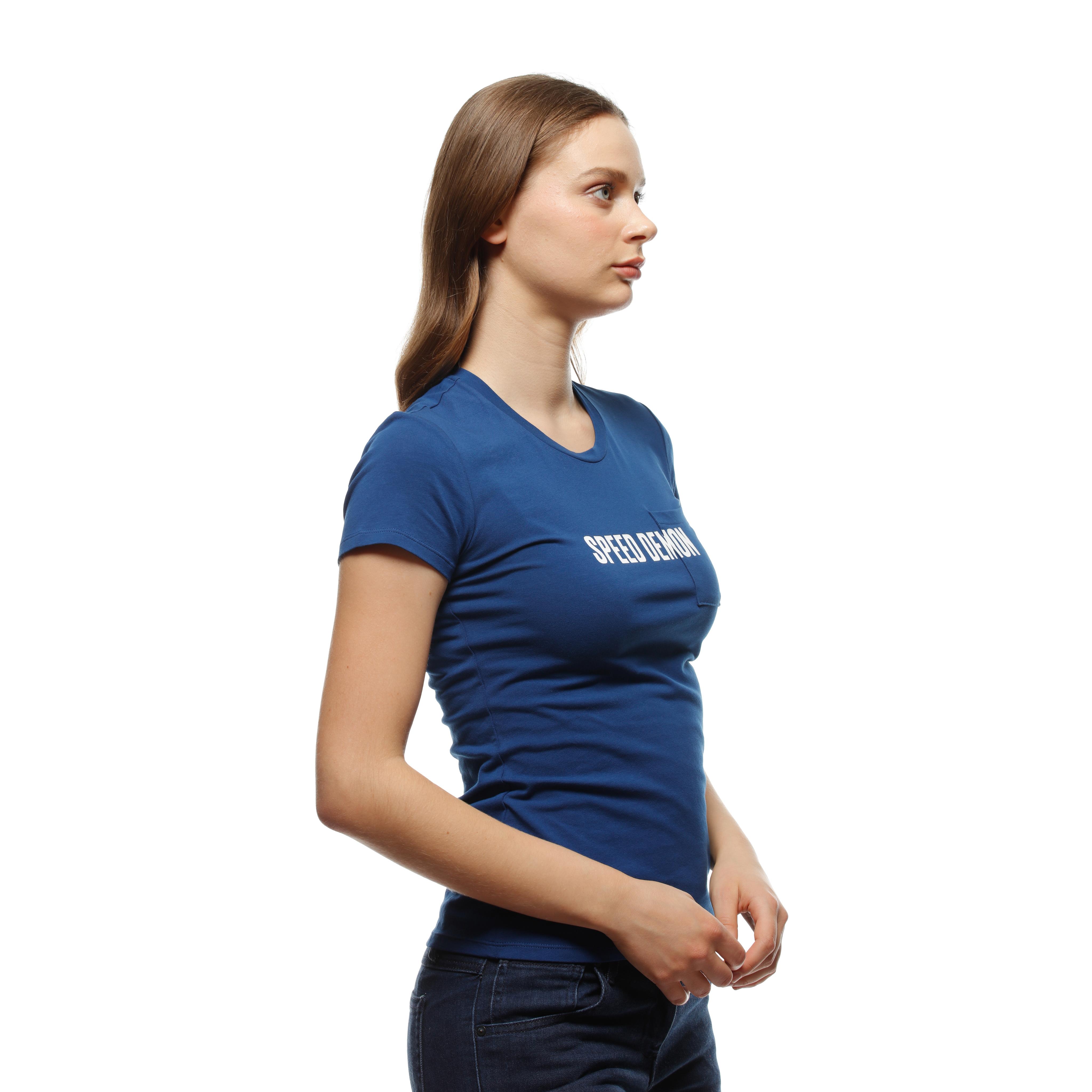DEMON POCKET - WOMEN'S T-SHIRT - NAVY PEONY - 4