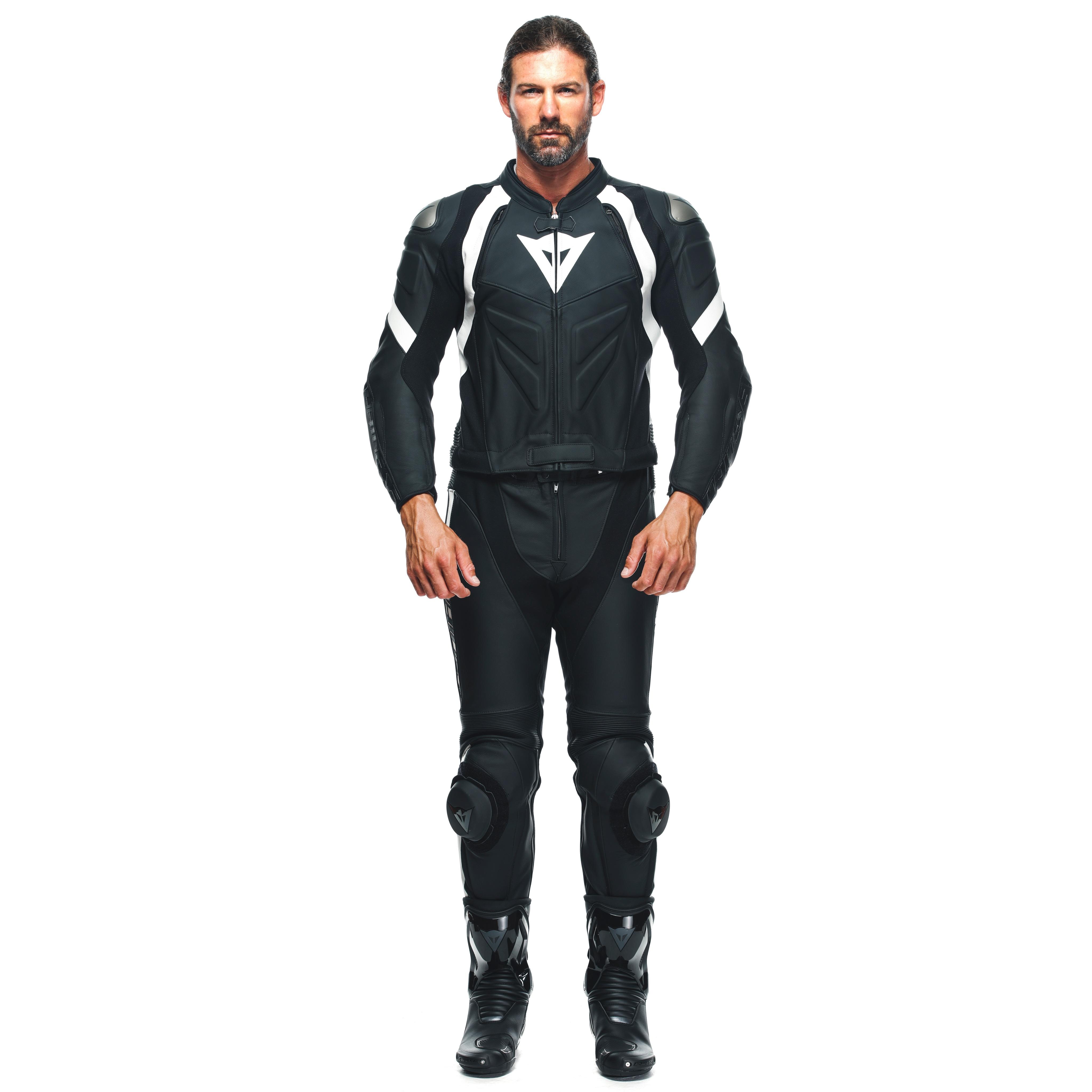 AVRO 4 LEATHER 2PCS SUIT S/T - BLACK-MATT/BLACK-MATT/WHITE - 3