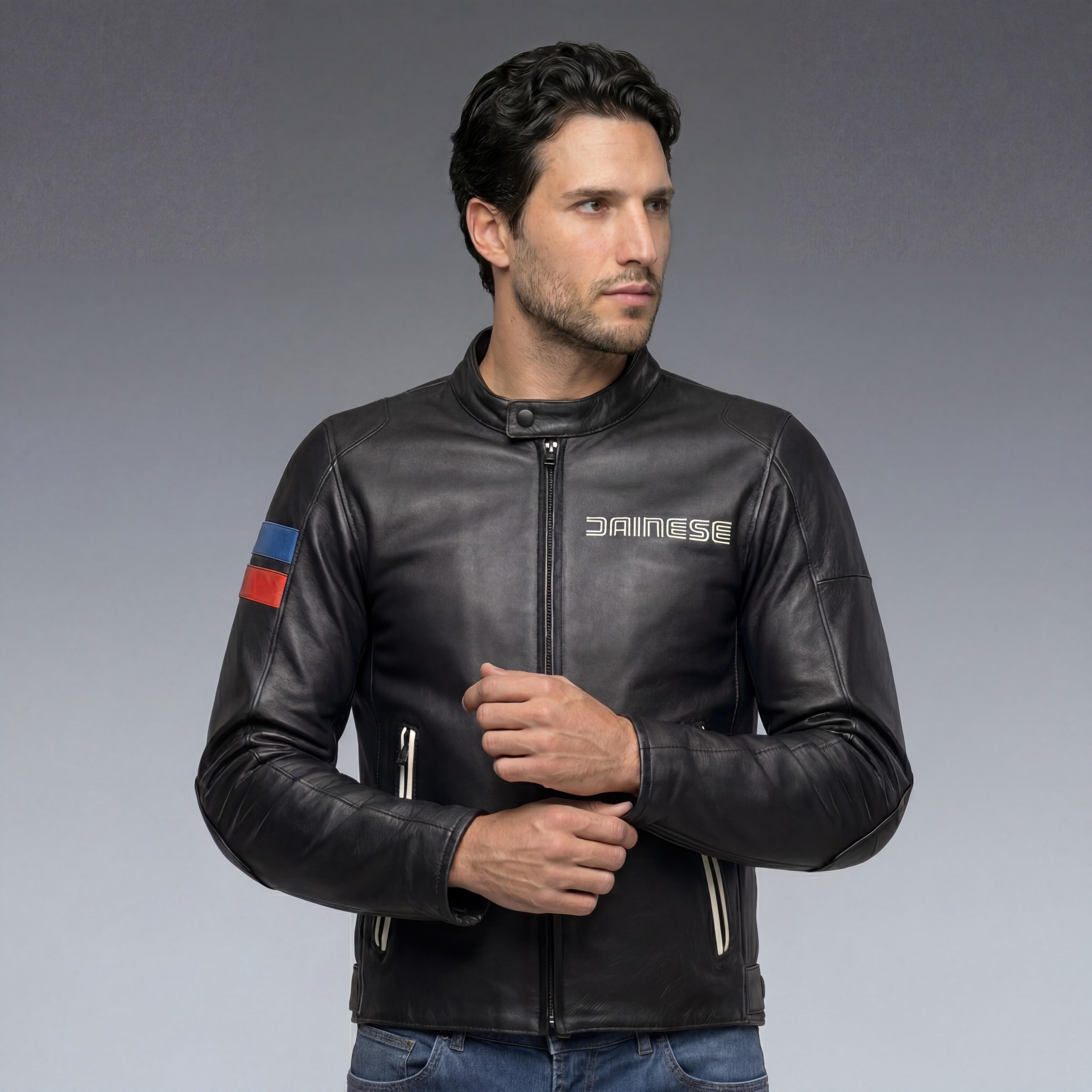 LEGGENDA - MOTORCYCLE JACKET IN LEATHER MEN - BLACK - 3