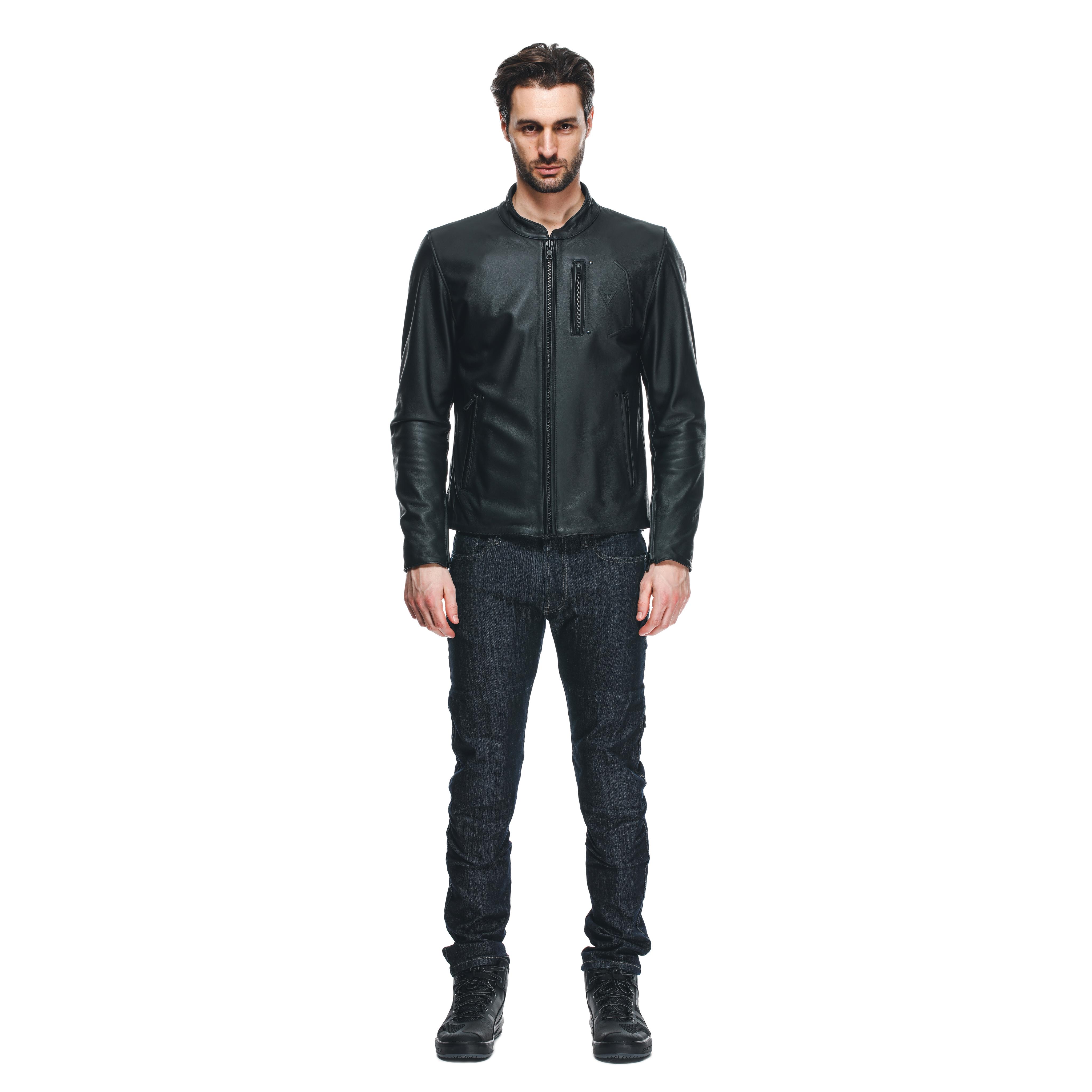 FULCRO - MEN'S MOTORCYCLE LEATHER JACKET - BLACK - 3