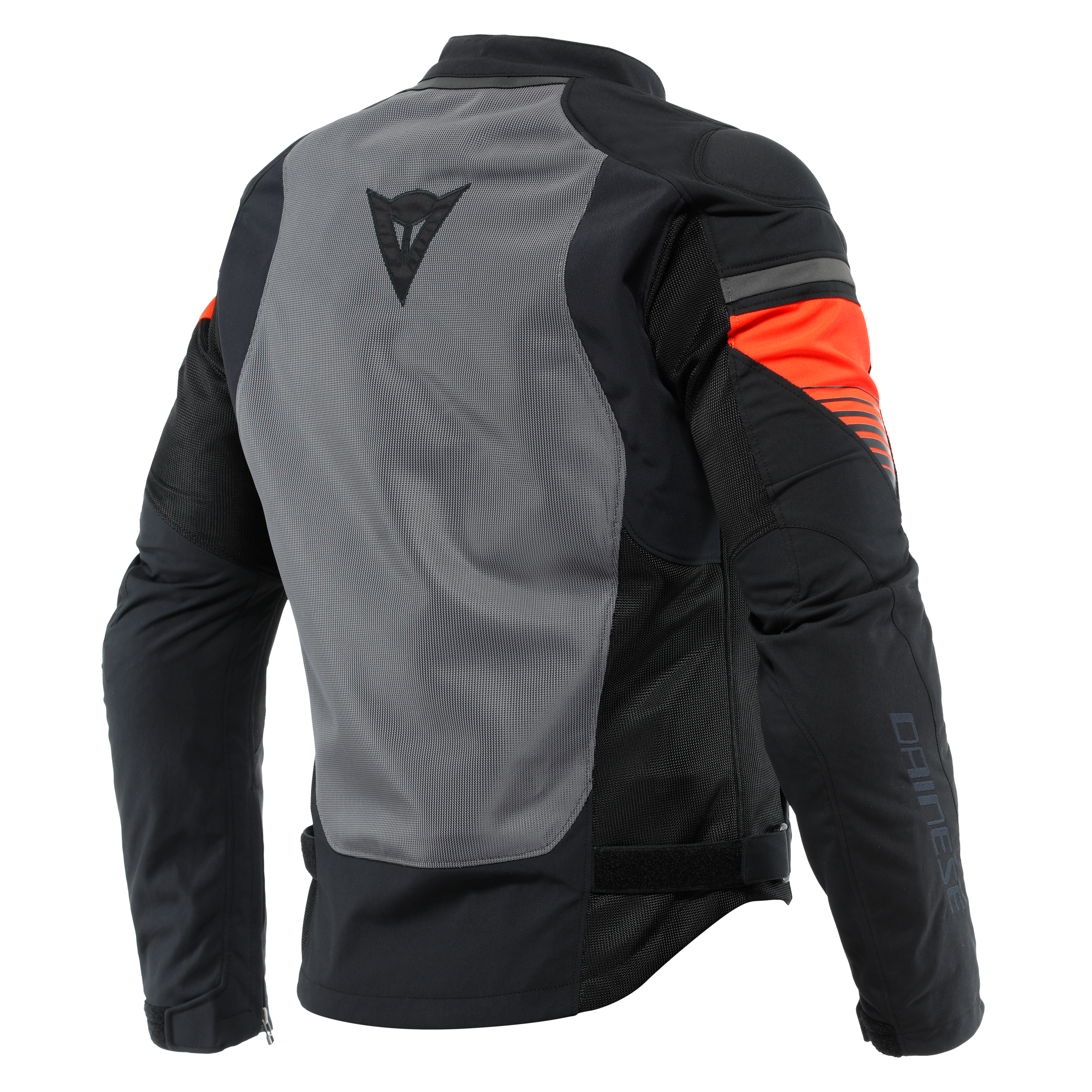 AIR FAST TEX - MEN'S SUMMER MOTORCYCLE JACKET IN FABRIC - BLACK/GRAY/FLUO-RED - 2