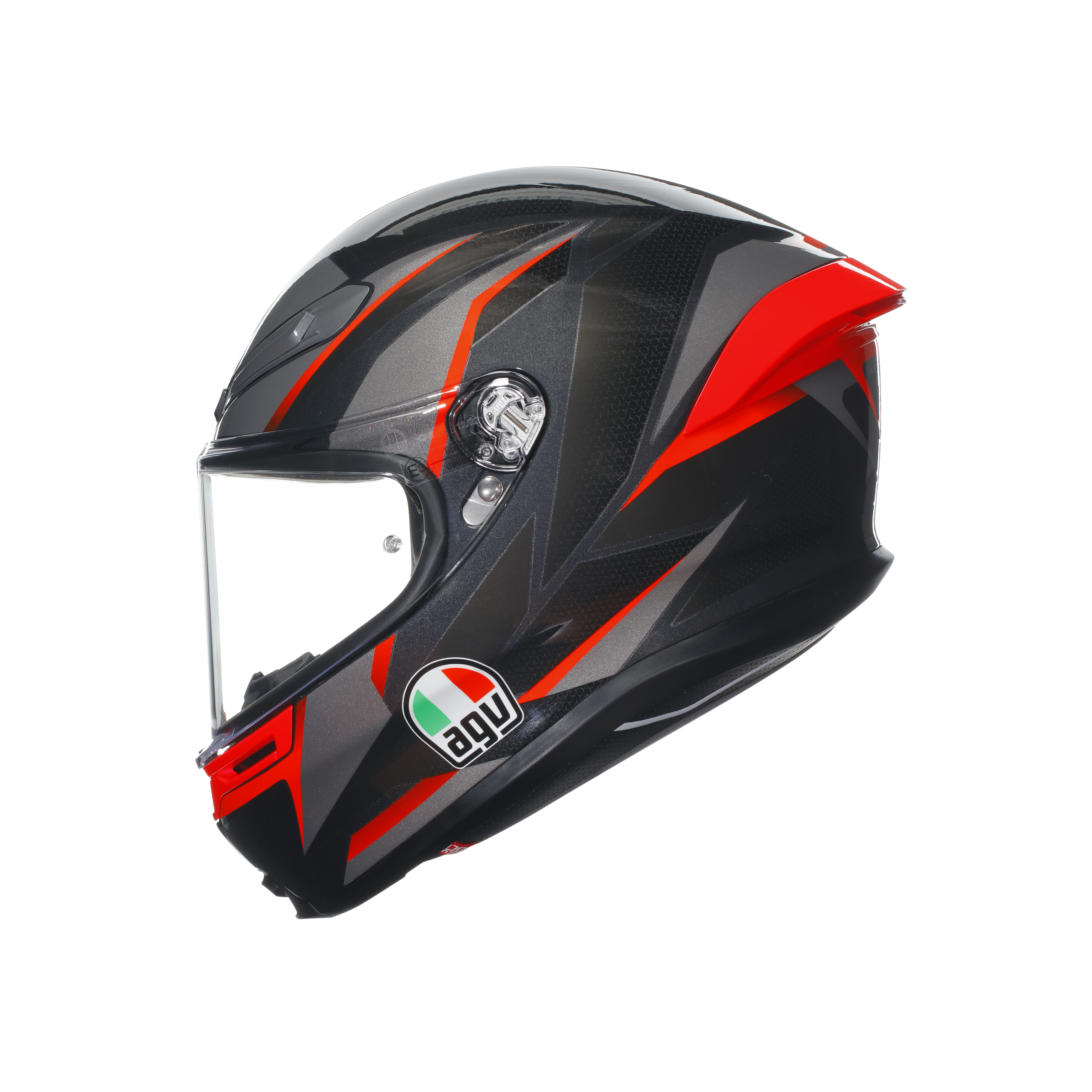 K6 S SLASHCUT BLACK/GREY/RED - MOTORBIKE FULL FACE HELMET E2206 -  - 4