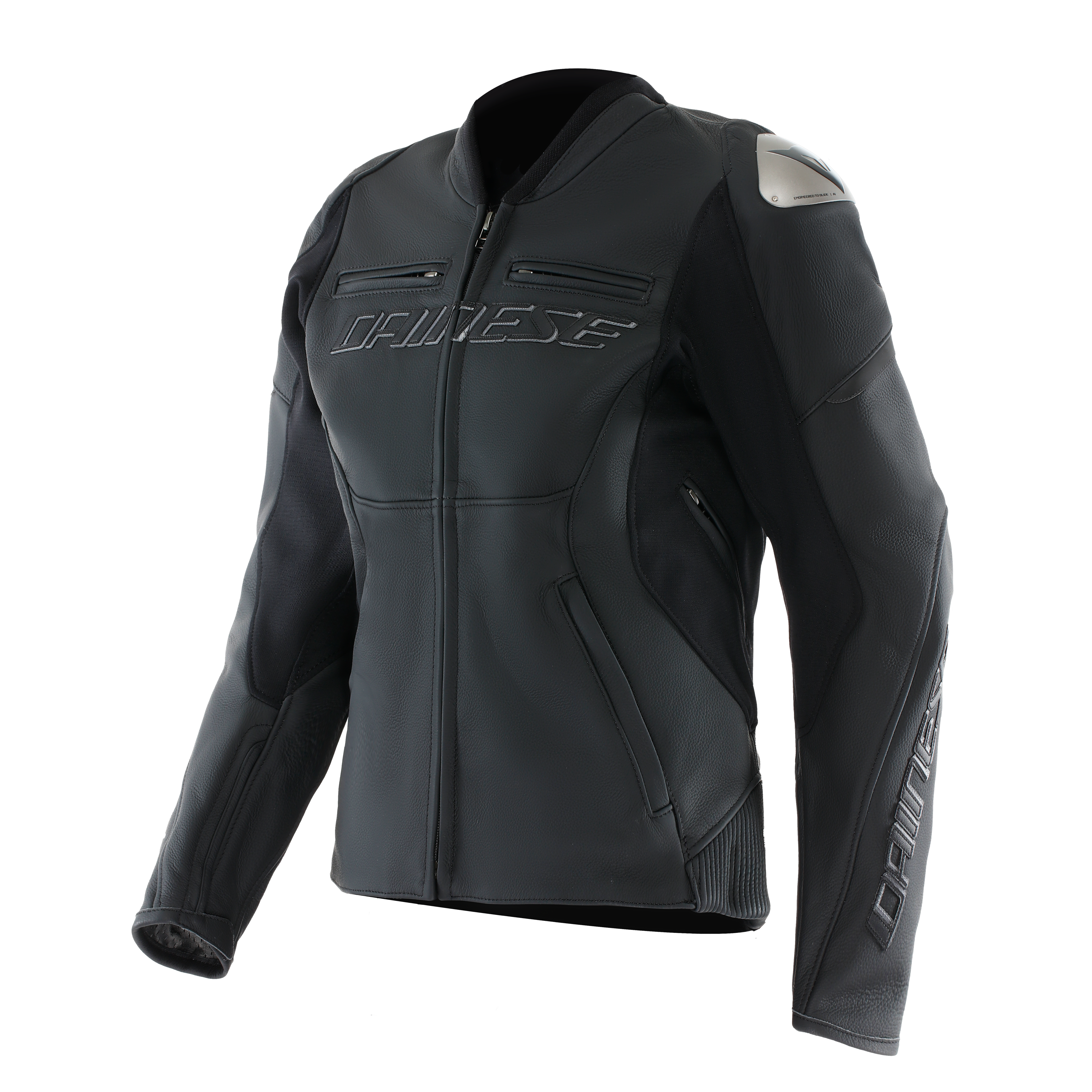 RACING 5 - DAMEN-MOTORSCHUTZJACKE AUS LEDER - BLACK/BLACK - 1