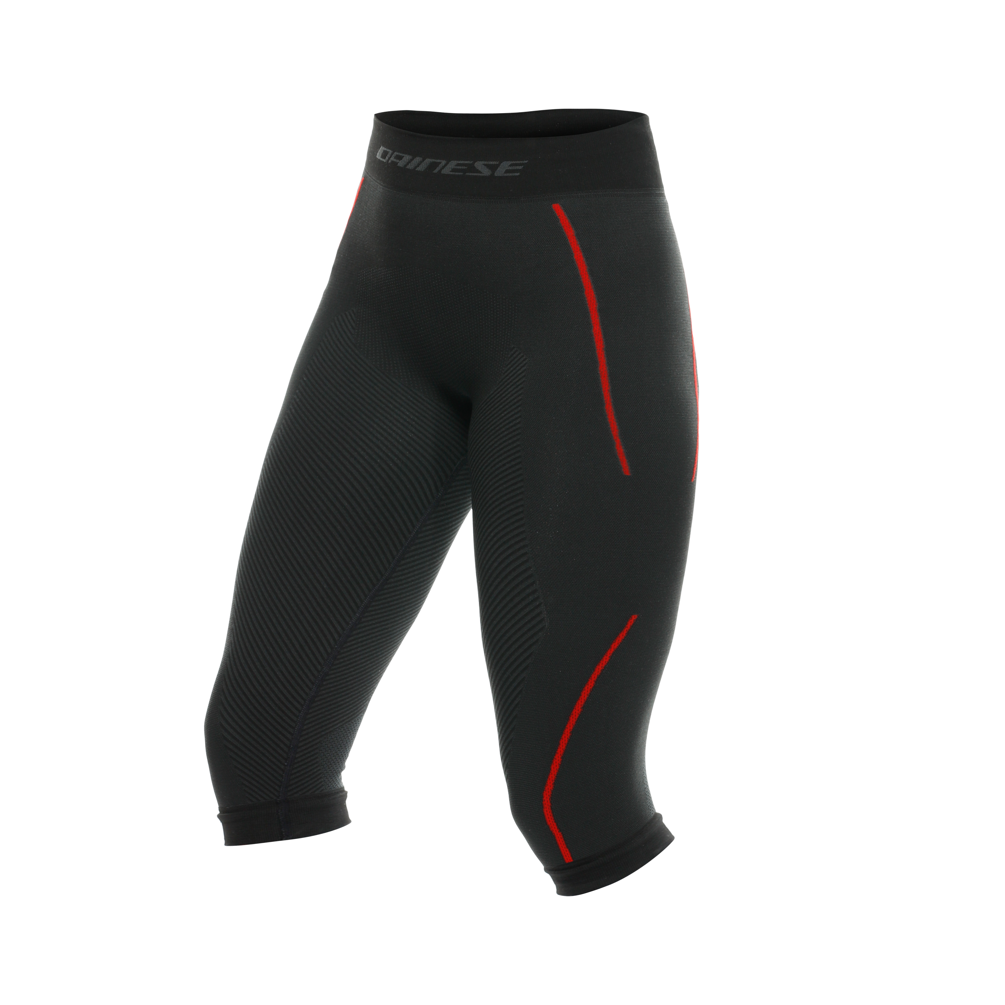 WOMEN'S SKI THERMAL BASE LAYER 3/4 PANTS - BLACK/RED - 1
