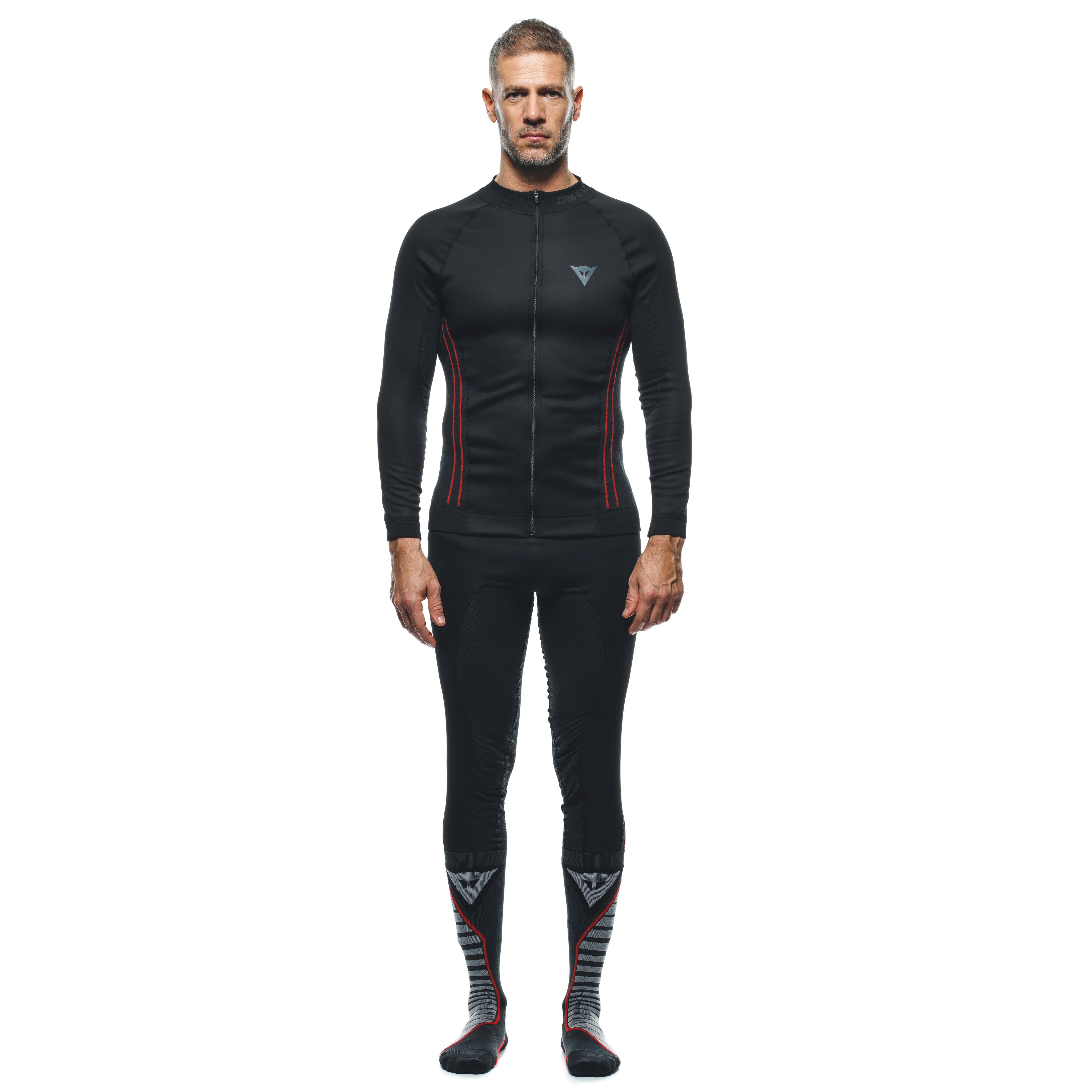 THERMAL MOTORCYCLE WINDPROOF LONG SLEEVE SHIRT MEN - MID LAYER WINTER - BLACK/RED - 3