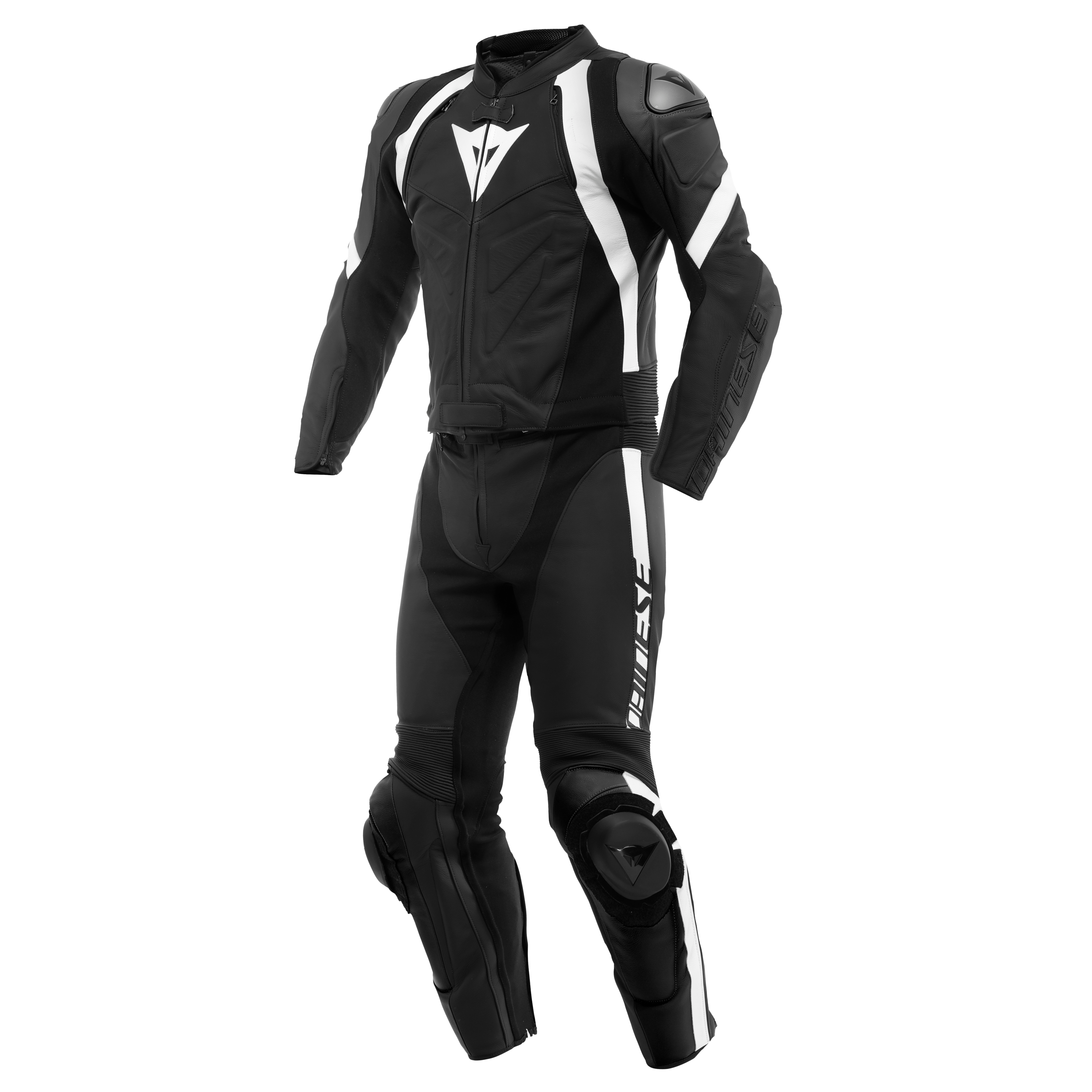 AVRO 4 LEATHER 2PCS SUIT S/T - BLACK-MATT/BLACK-MATT/WHITE - 1