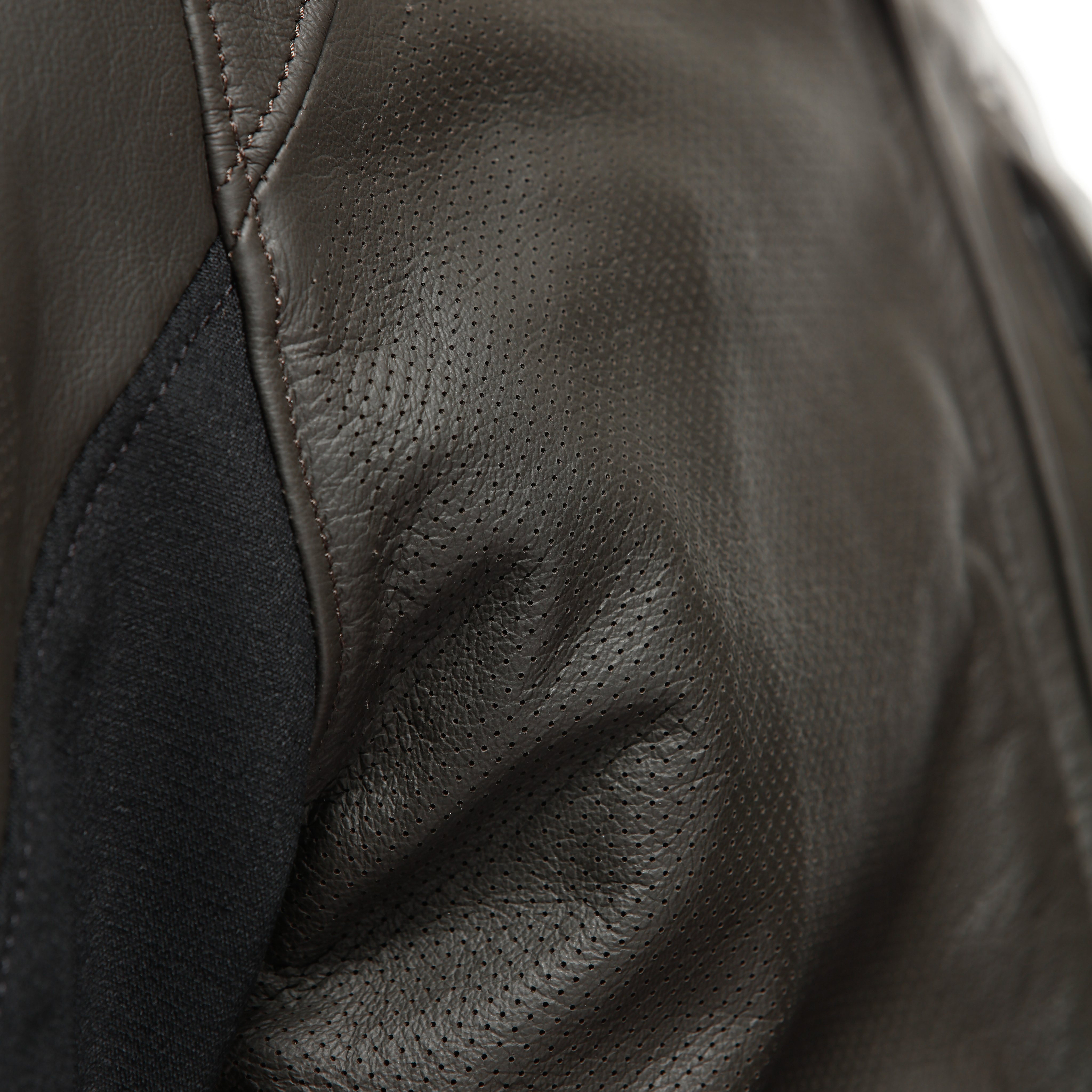 ISTRICE - MEN'S MOTORCYCLE PERFORATED LEATHER JACKET - DARK-BROWN - 8