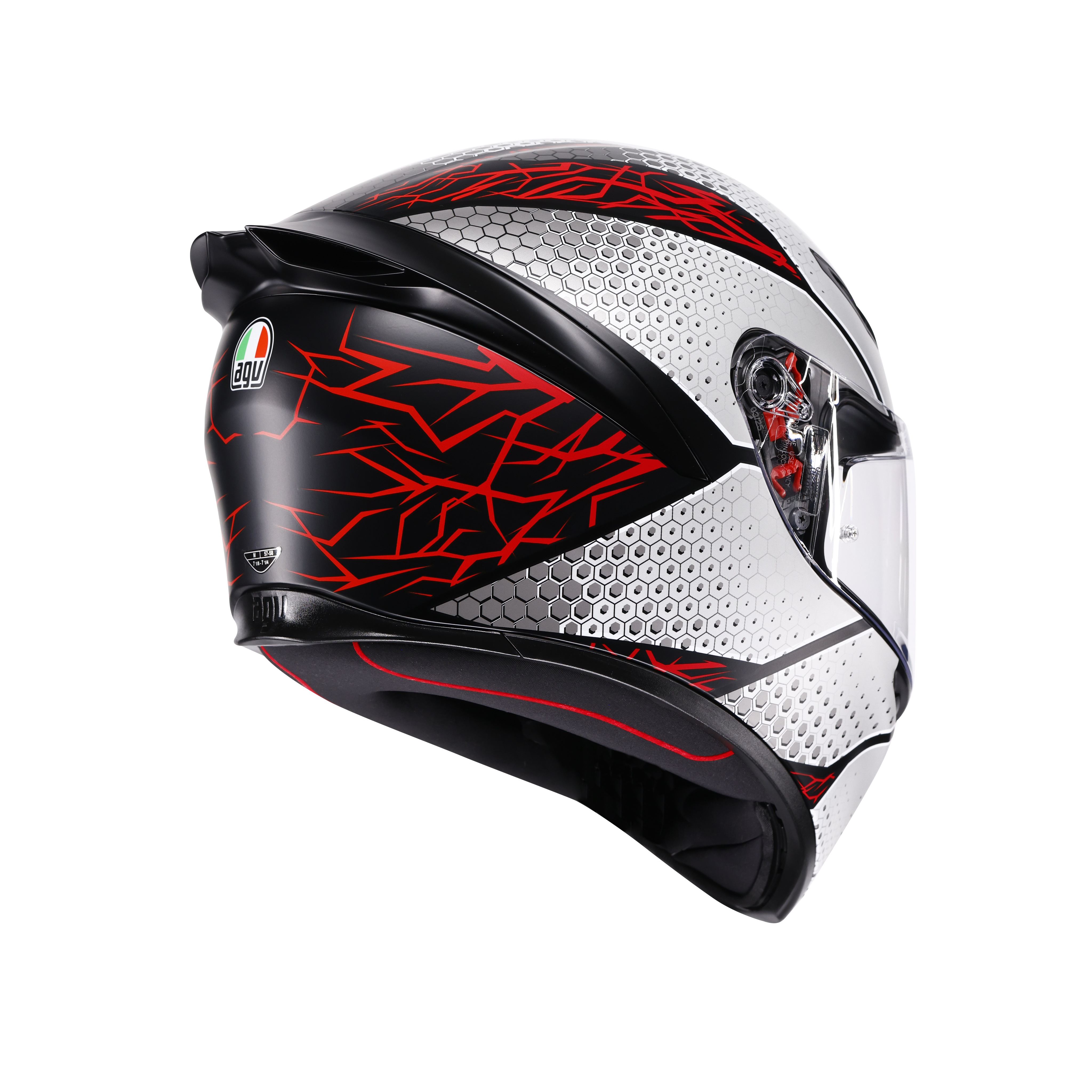 K1 S SPEEDARMOR MATT BLACK/GREY/RED - MOTORBIKE FULL FACE HELMET E2206 -  - 4