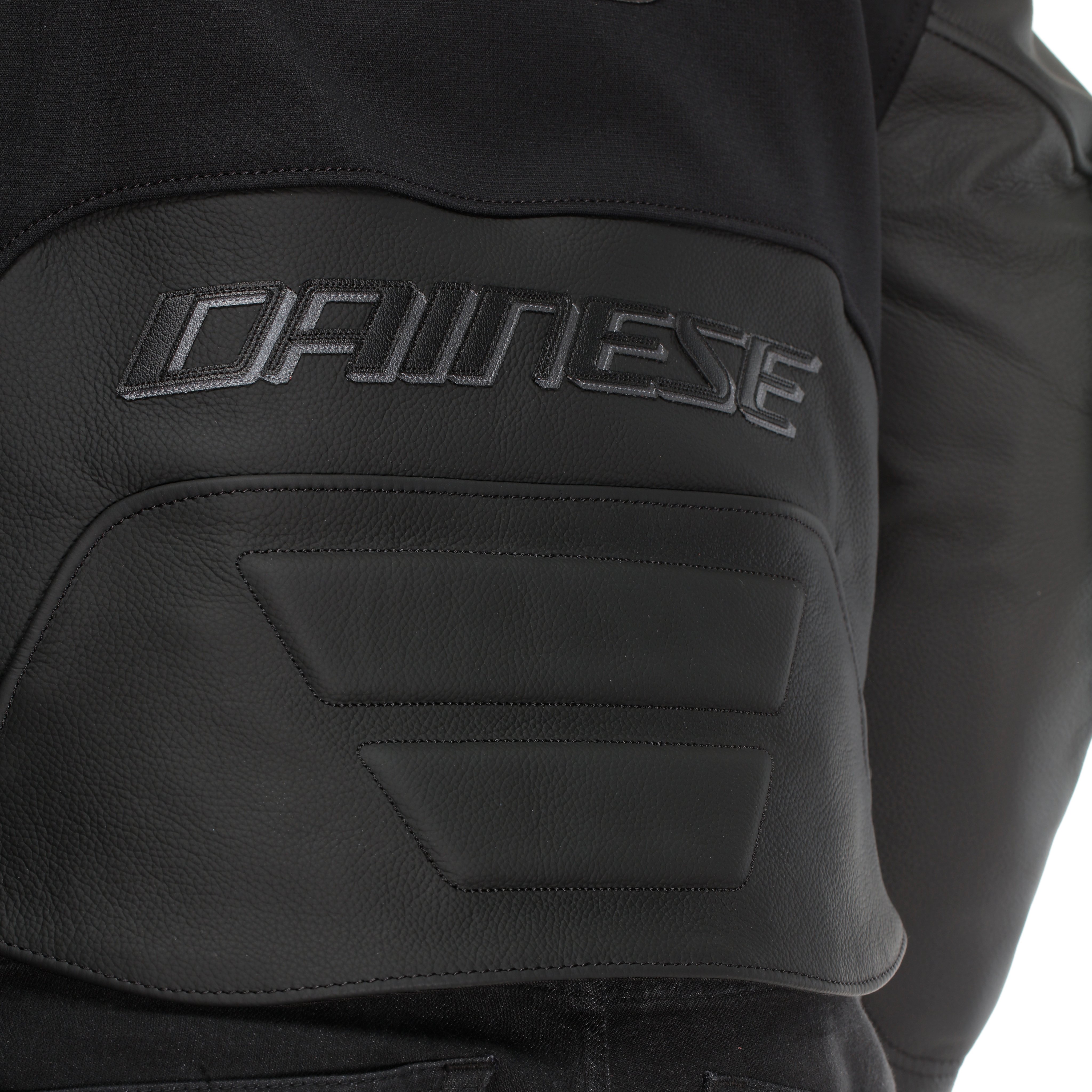 RACING 5 - MEN LEATHER MOTORCYCLE JACKET - BLACK/BLACK/BLACK - 13