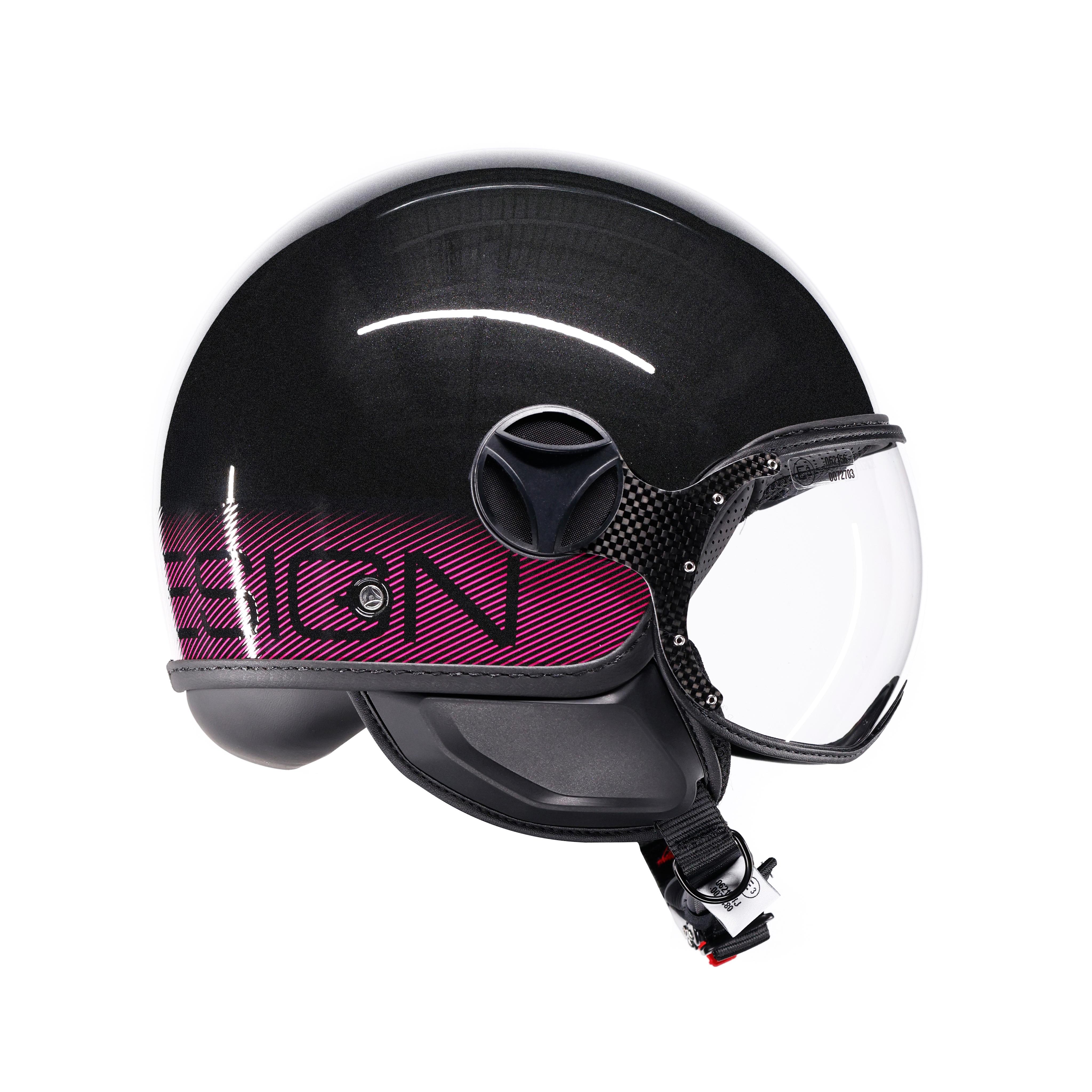 MOMODESIGN FGTR CLASSIC STREIFEN GLITTER/FUCSIA - JET HELM MIT VISIER E2206 -  - 3