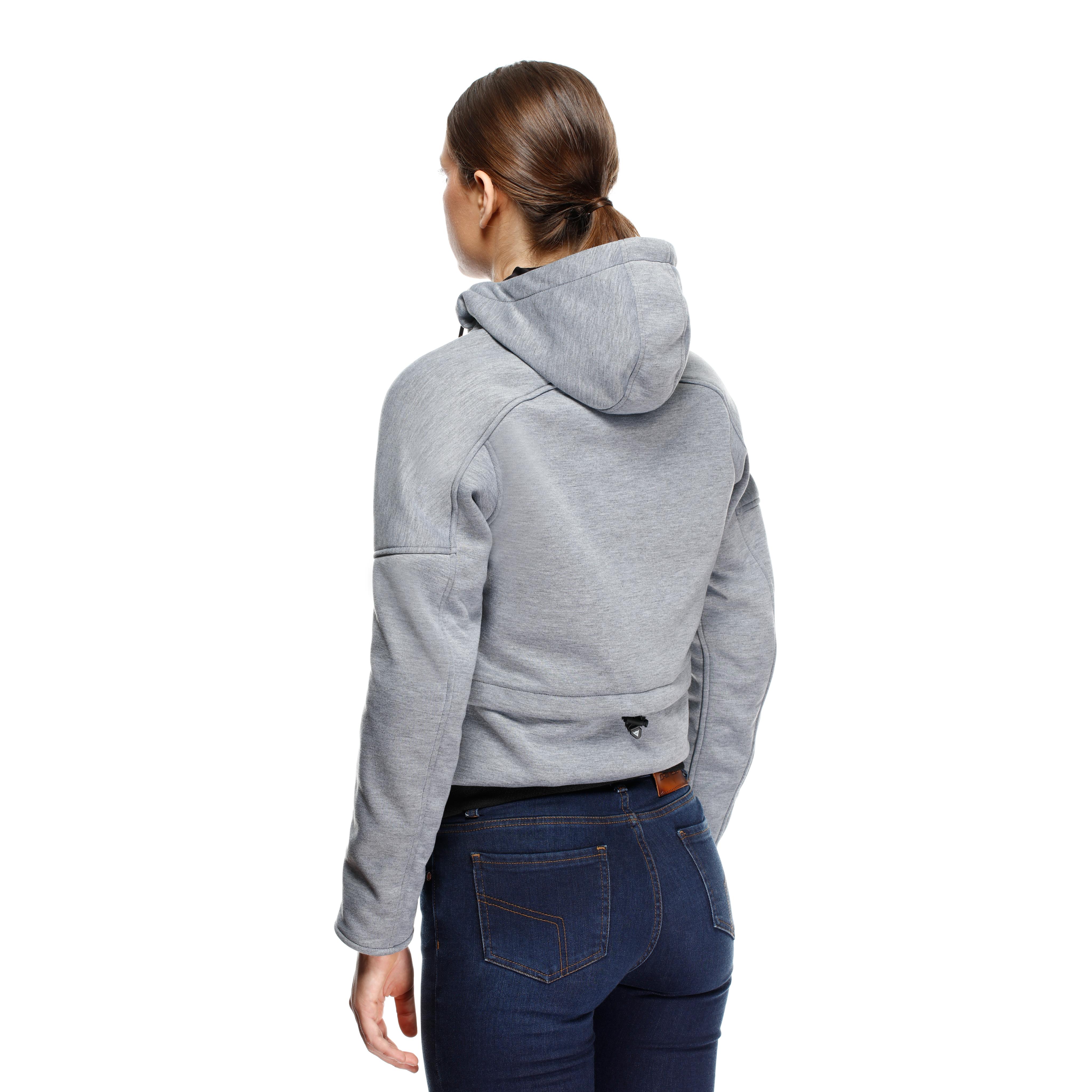 DAEMON-X - SWEAT &Agrave; CAPUCHE DE MOTO AVEC PROTECTIONS FEMME - GREY-MELANGE - 5