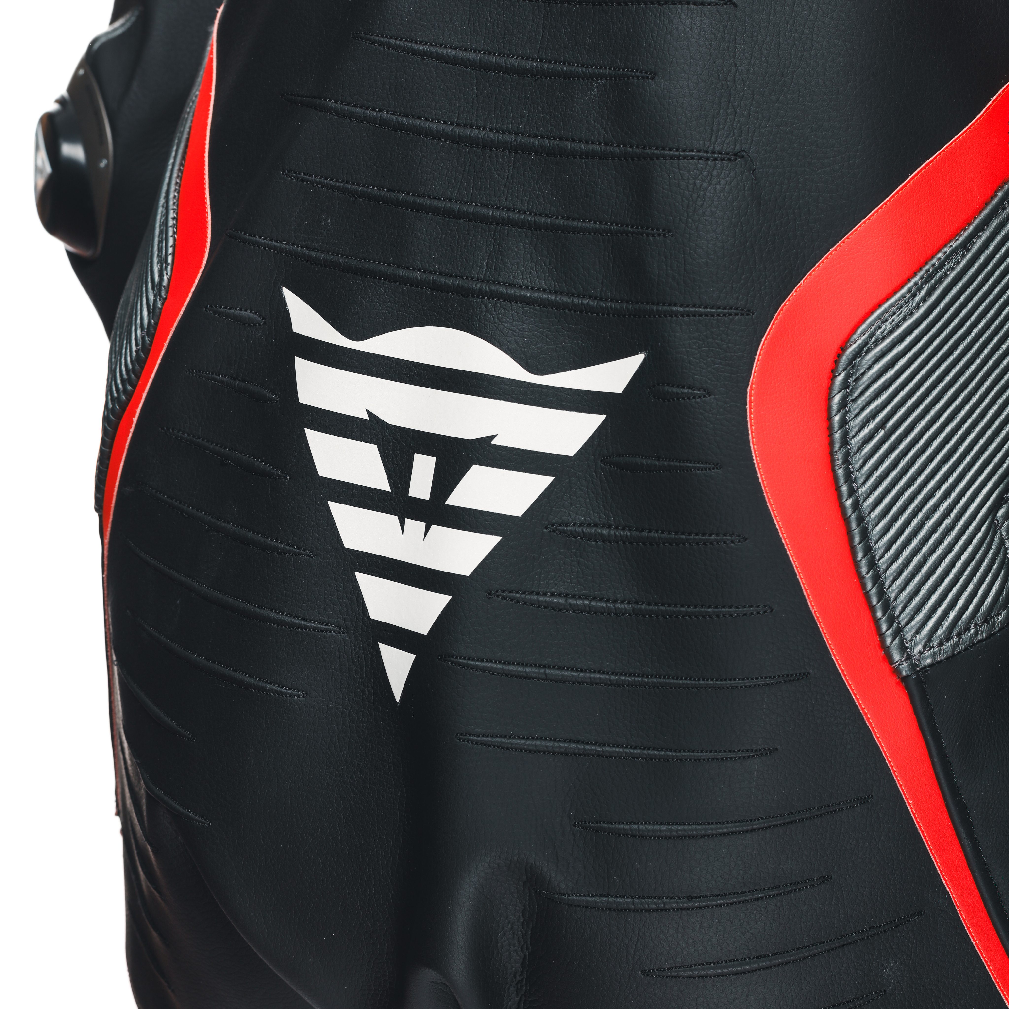 AUDAX D-ZIP - MEN'S 1-PIECE MOTORCYCLE PERFORATED LEATHER SUIT - BLACK/RED-FLUO/ANTHRACITE - 12