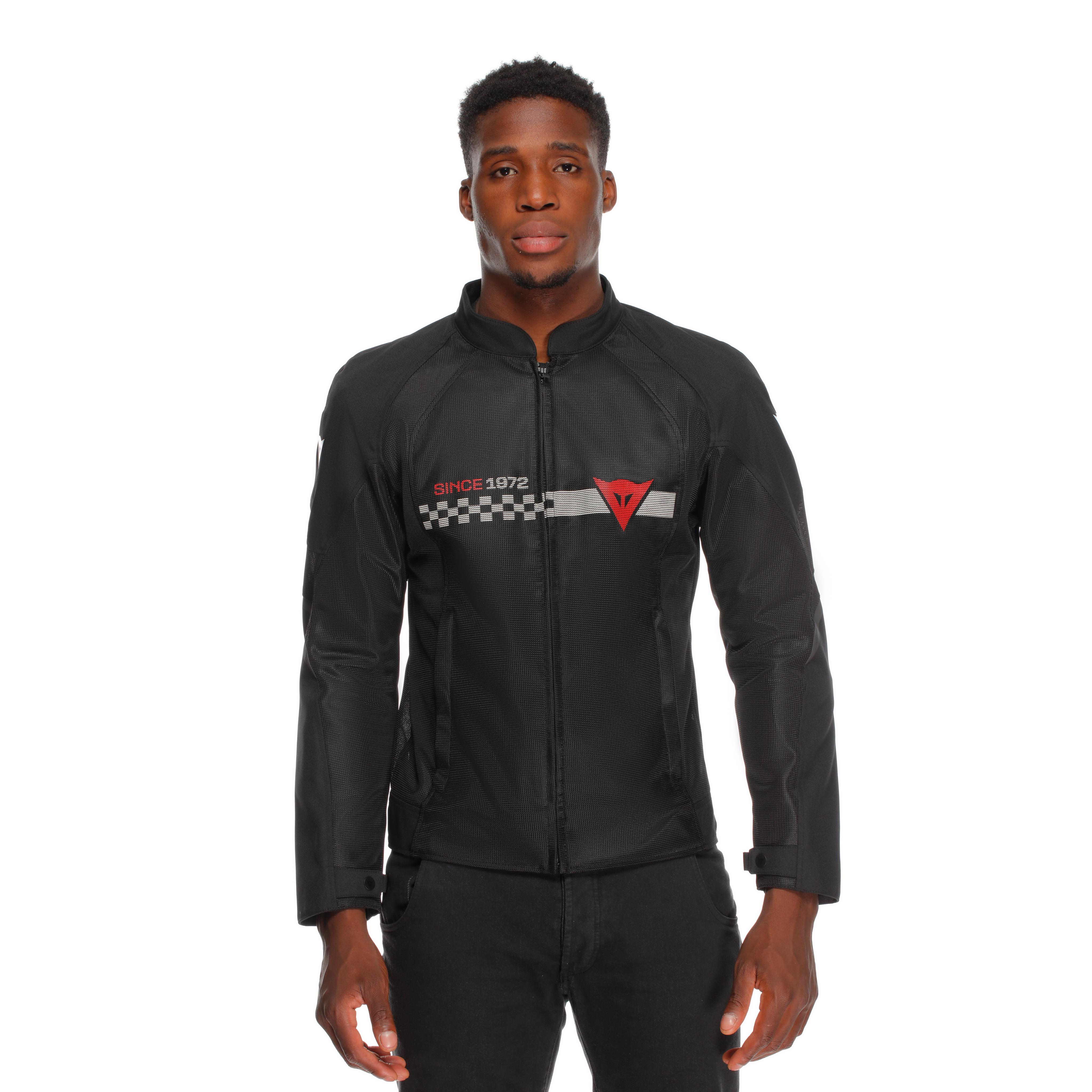 HEROSPHERE AIR TEX - GIACCA MOTO IN TESSUTO UOMO - BLACK/WHITE STRIPES/RED - 5