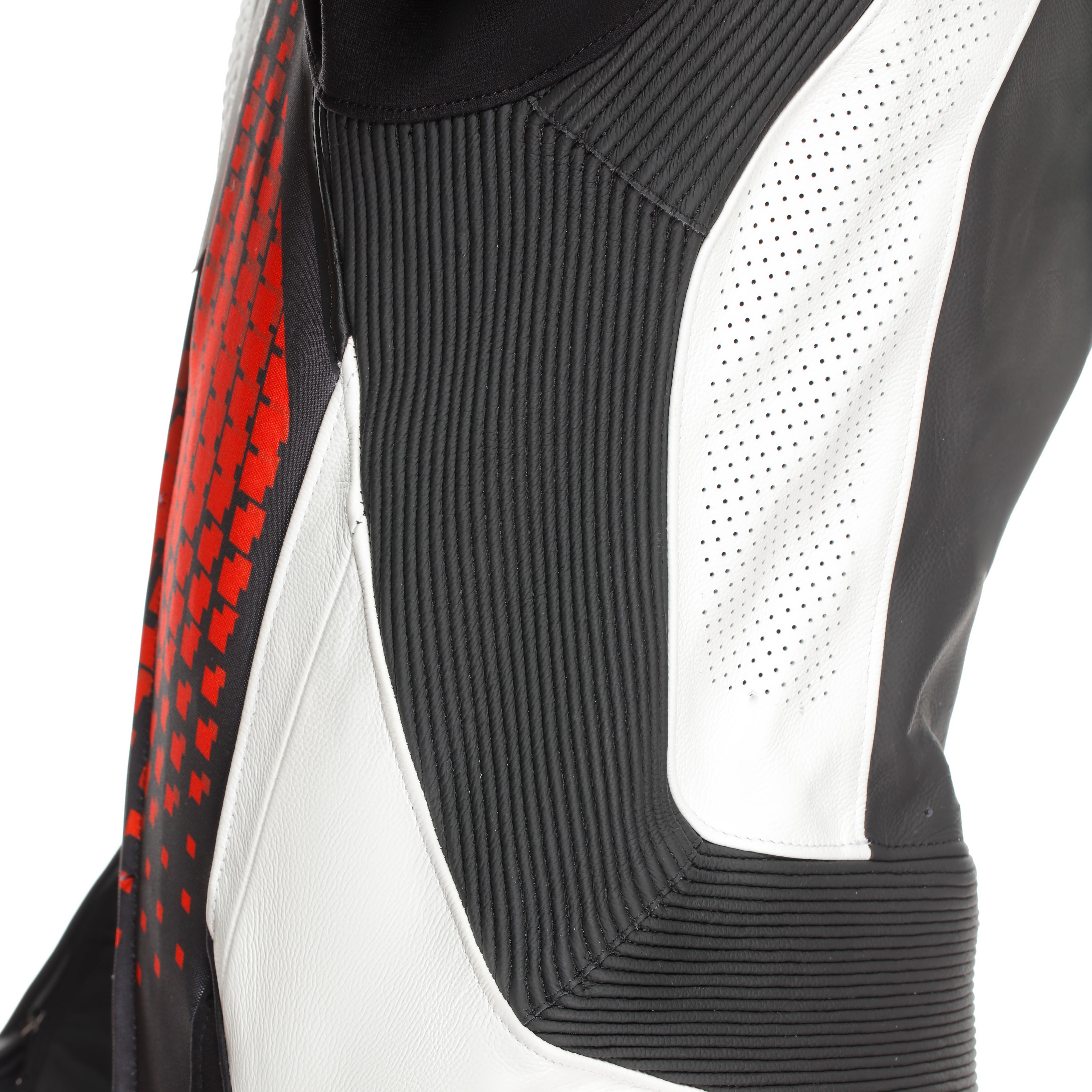 LAGUNA SECA 6 - PERFORATED ONE-PIECE LEATHER RACING SUIT - BLACK/WHITE/RED-FLUO - 11
