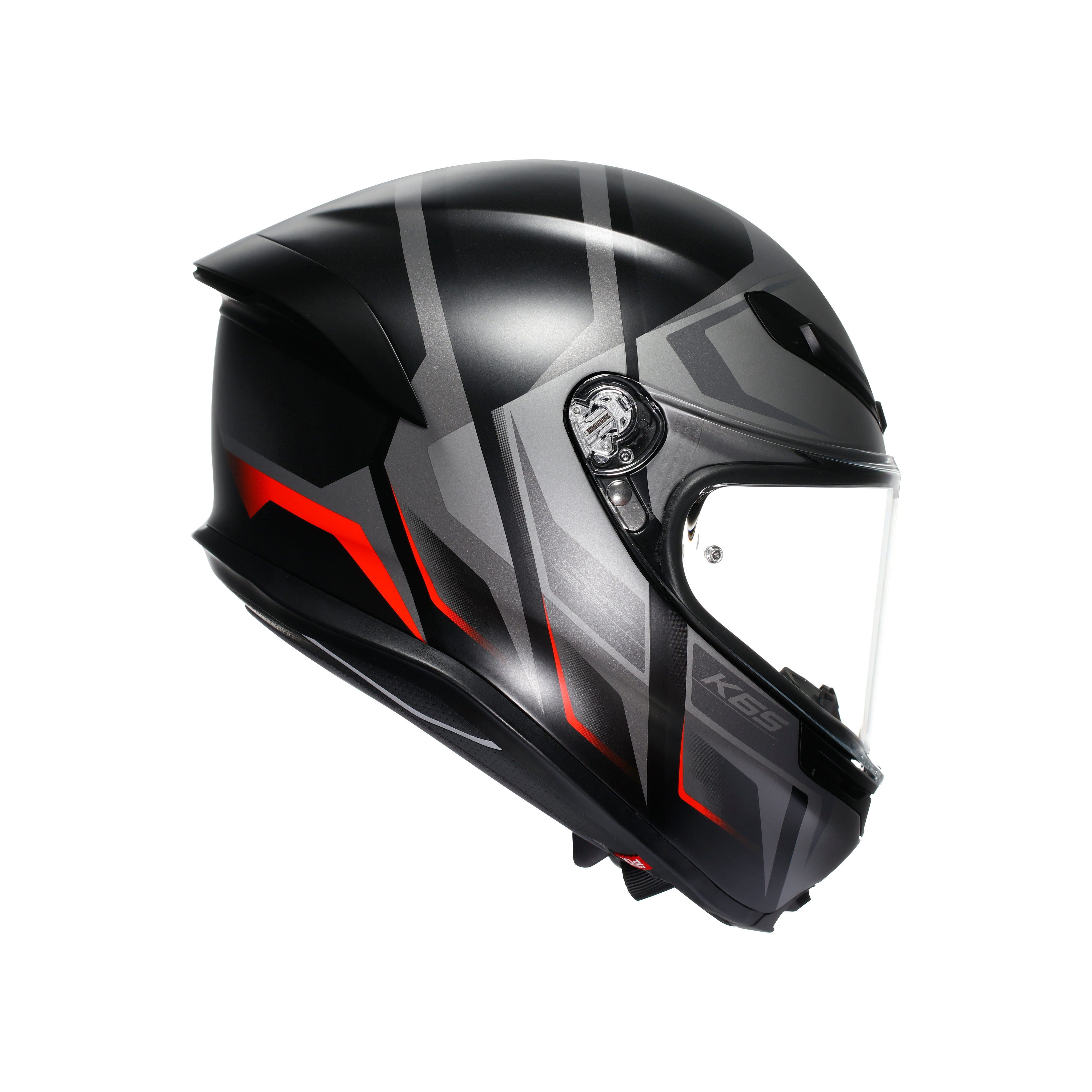 K6 S KARVE MATT BLACK/GREY/RED - MOTORBIKE FULL FACE HELMET E2206 -  - 1