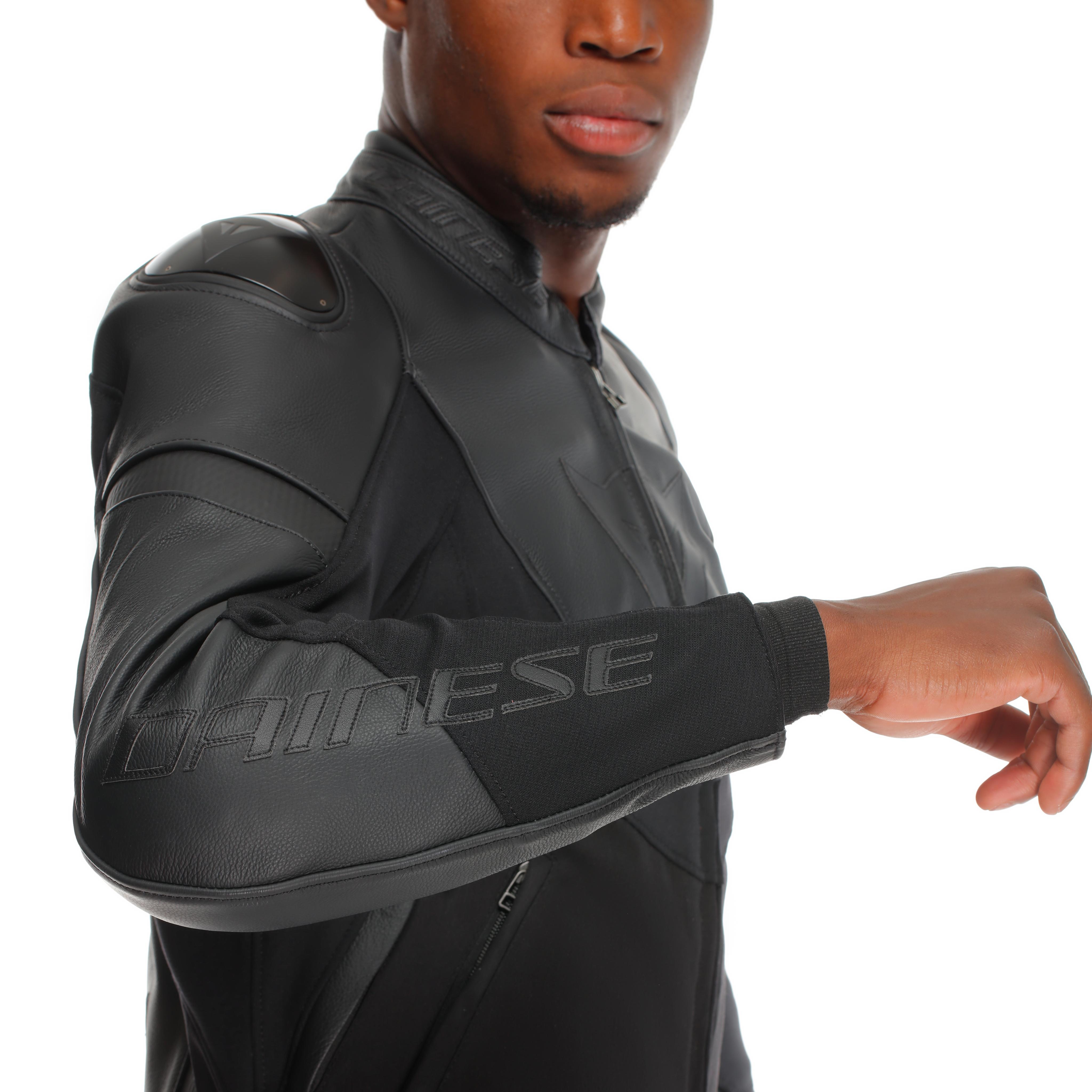 IPERATTIVA - HERREN-MOTORKRADJACKE AUS LEDER UND STOFF - BLACK/BLACK - 6