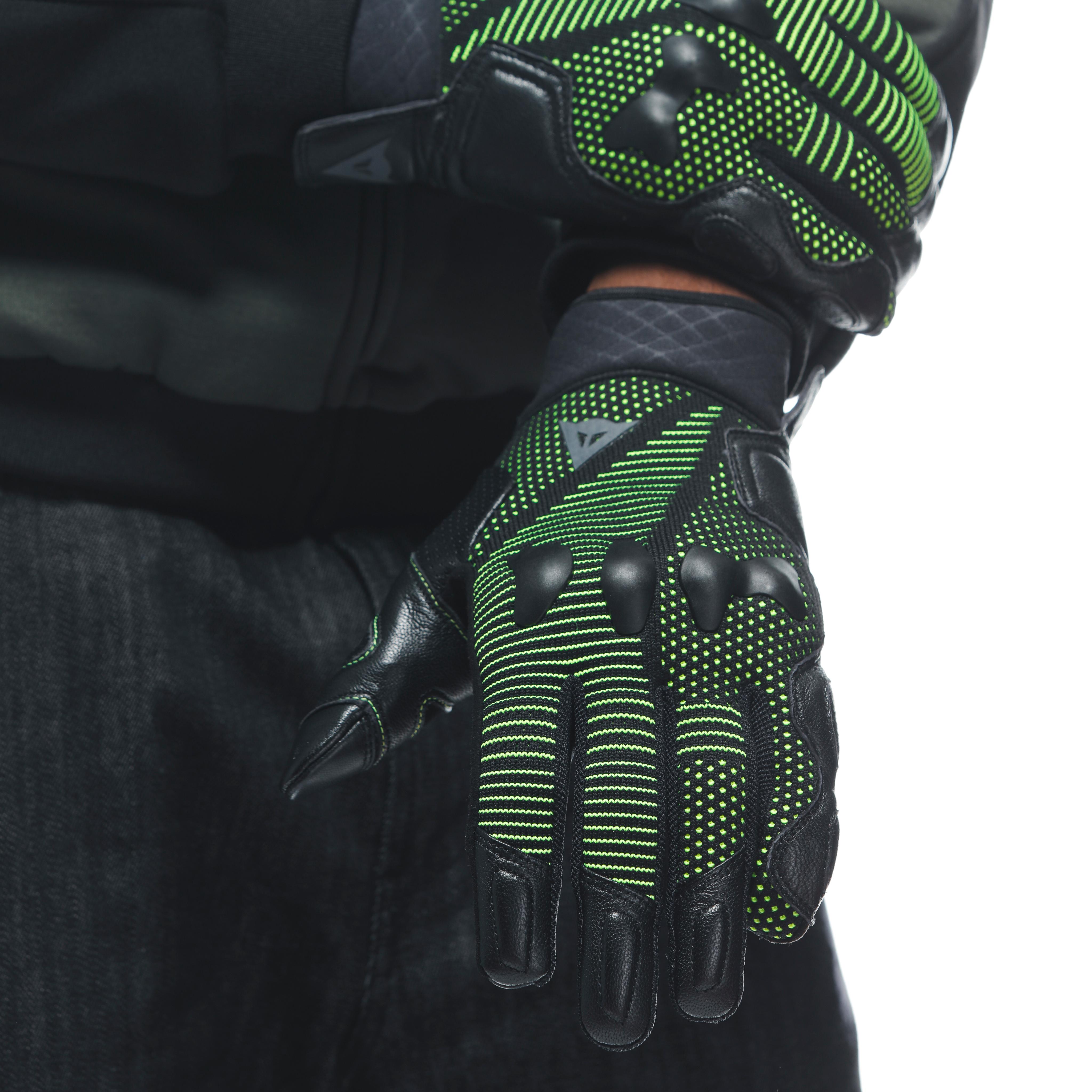 UNRULY ERGO-TEK - MEN'S MOTORCYCLE TEXTILE GLOVES - ANTHRACITE/ACID-GREEN - 4