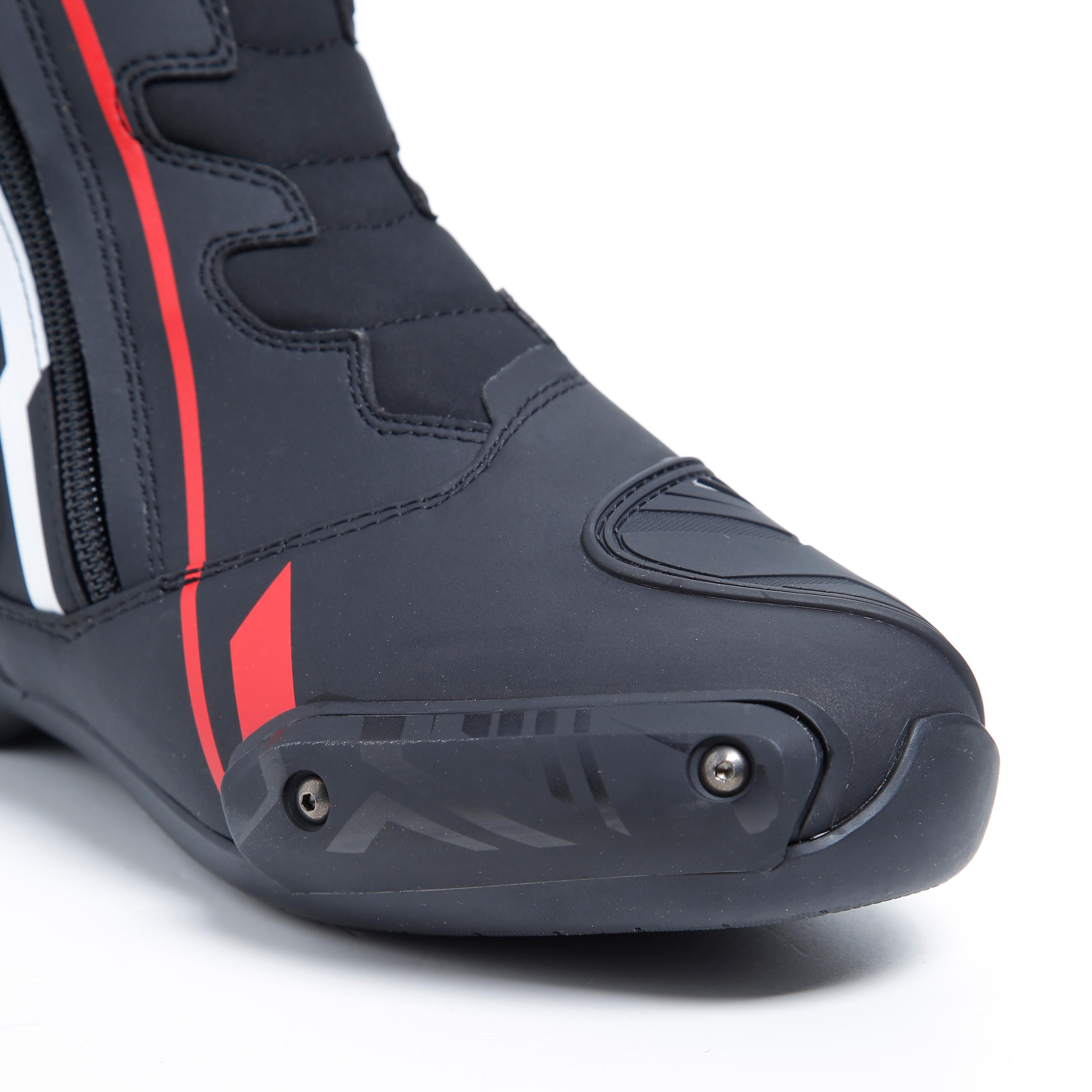 S-TR1 MEN'S MOTORCYCLE BOOTS - BLACK/RED/WHITE -  - 5
