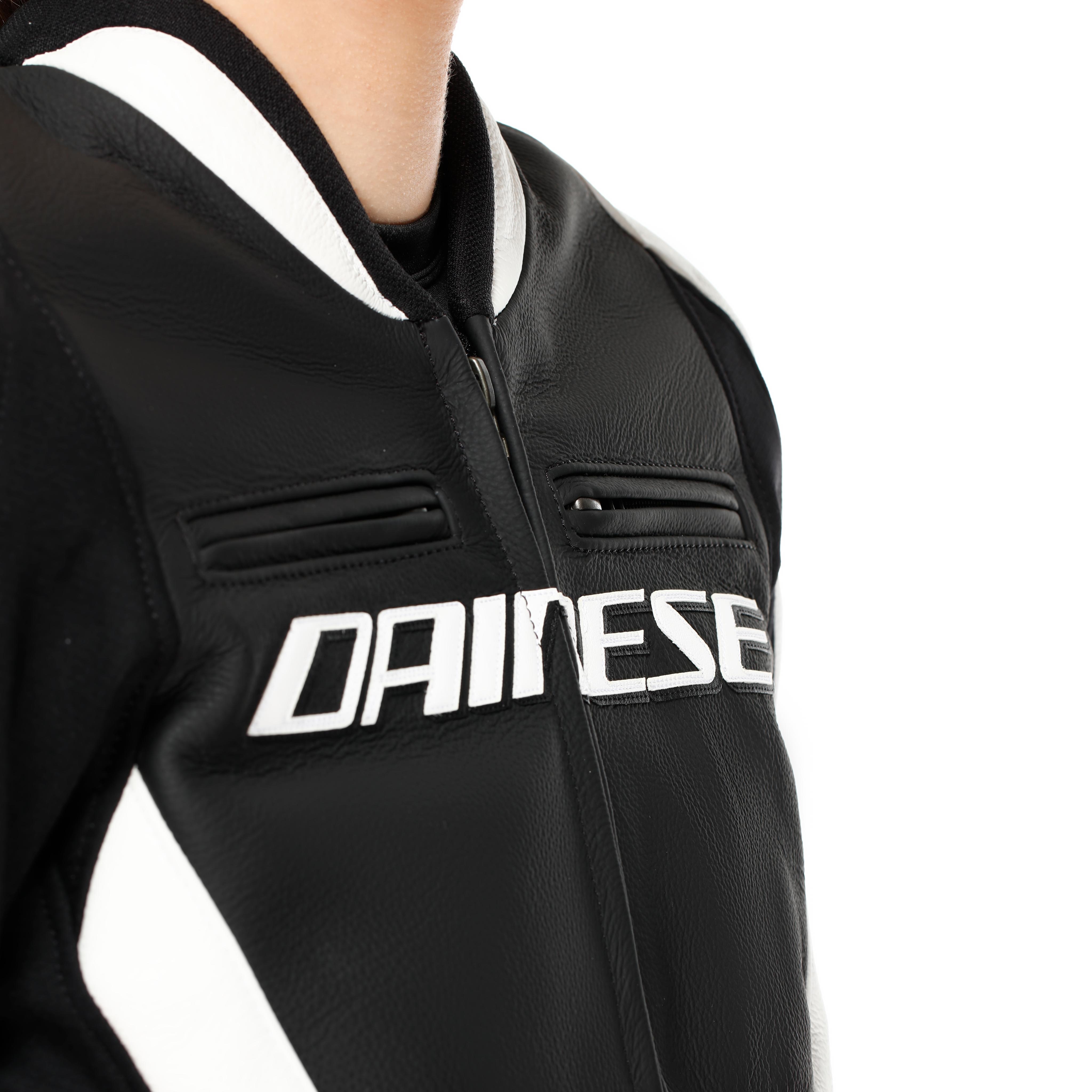 RACING 5 - DAMEN-MOTORSCHUTZJACKE AUS LEDER - BLACK/WHITE - 7