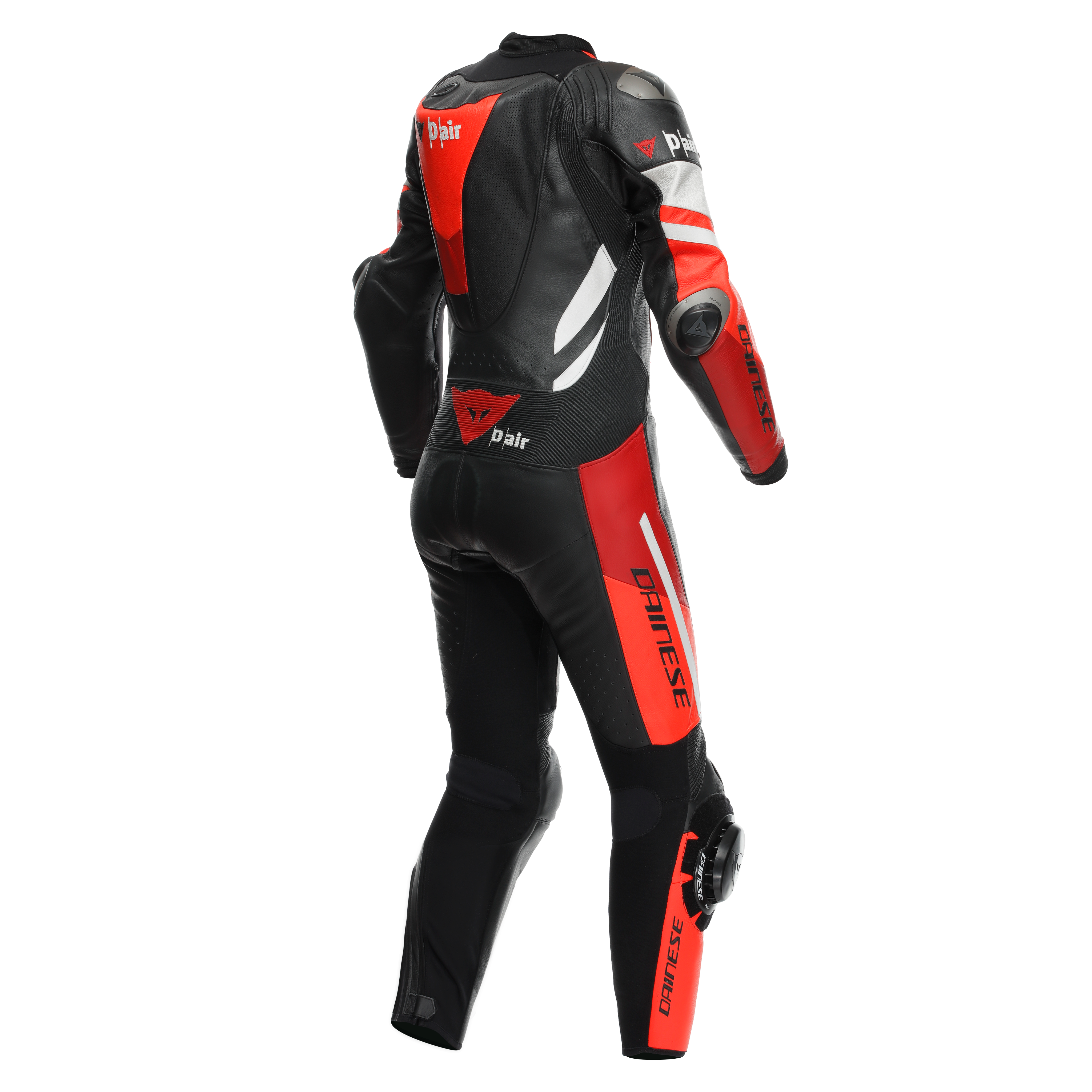 MISANO 3 D-AIR&reg; - DAMEN EINTEILIGE PERFORIERTE LEDERKOMBI - BLACK/RED/FLUO-RED - 2
