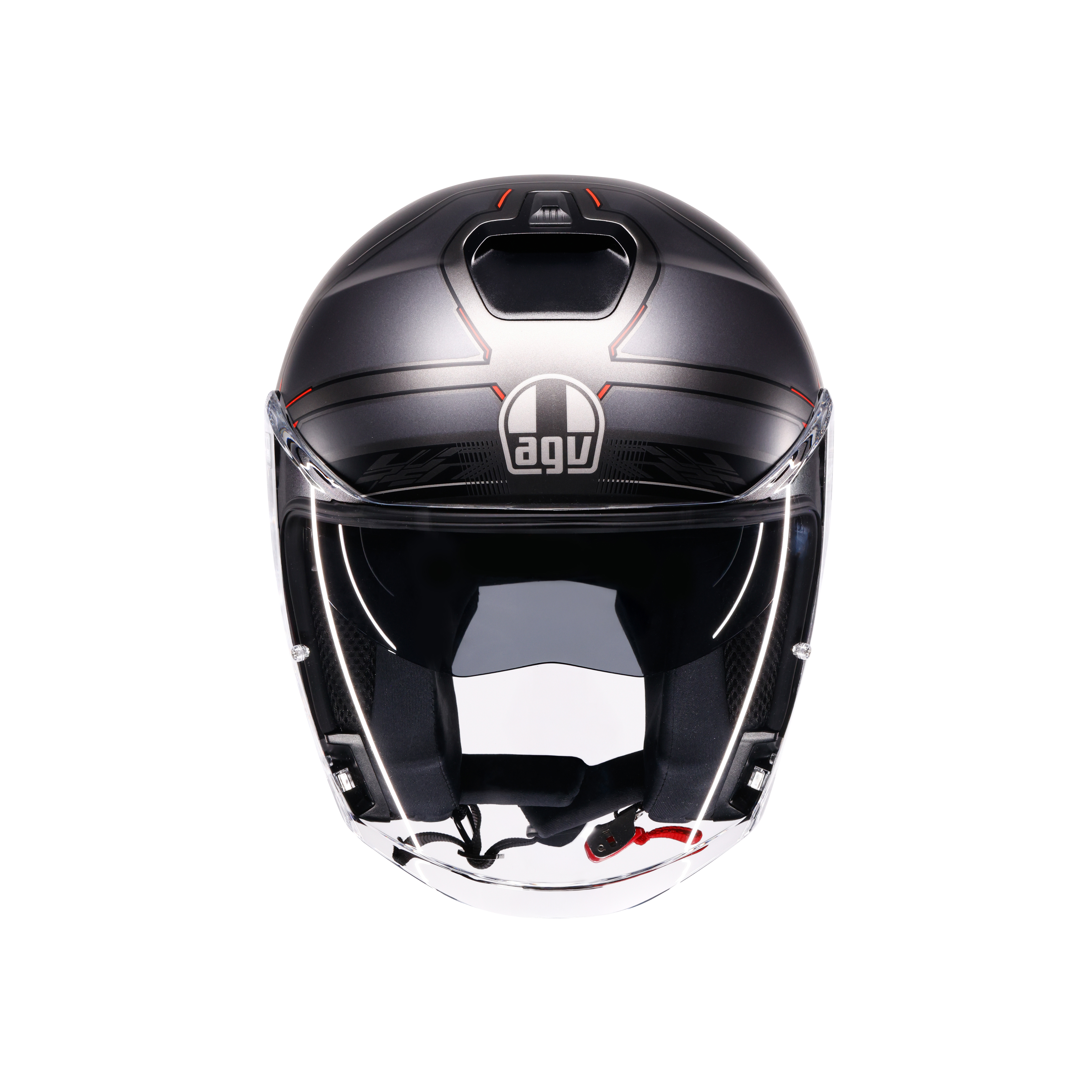 IRIDES AGV E2206 - ZAGABRIA MATT GUNMETAL/RED -  - 2