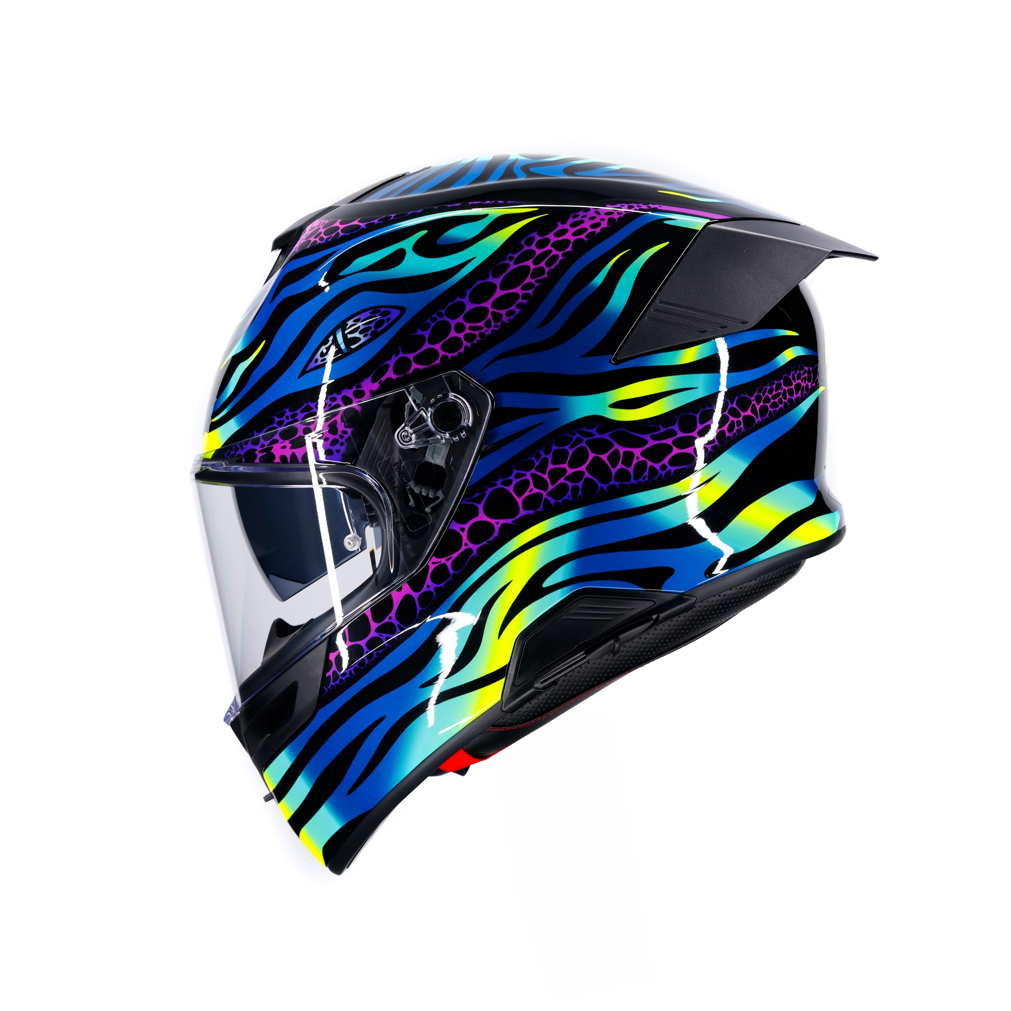 K5 VIVERNA BLUE/PURPLE/LIME - FULL-FACE MOTORCYCLE HELMET E2206 -  - 2