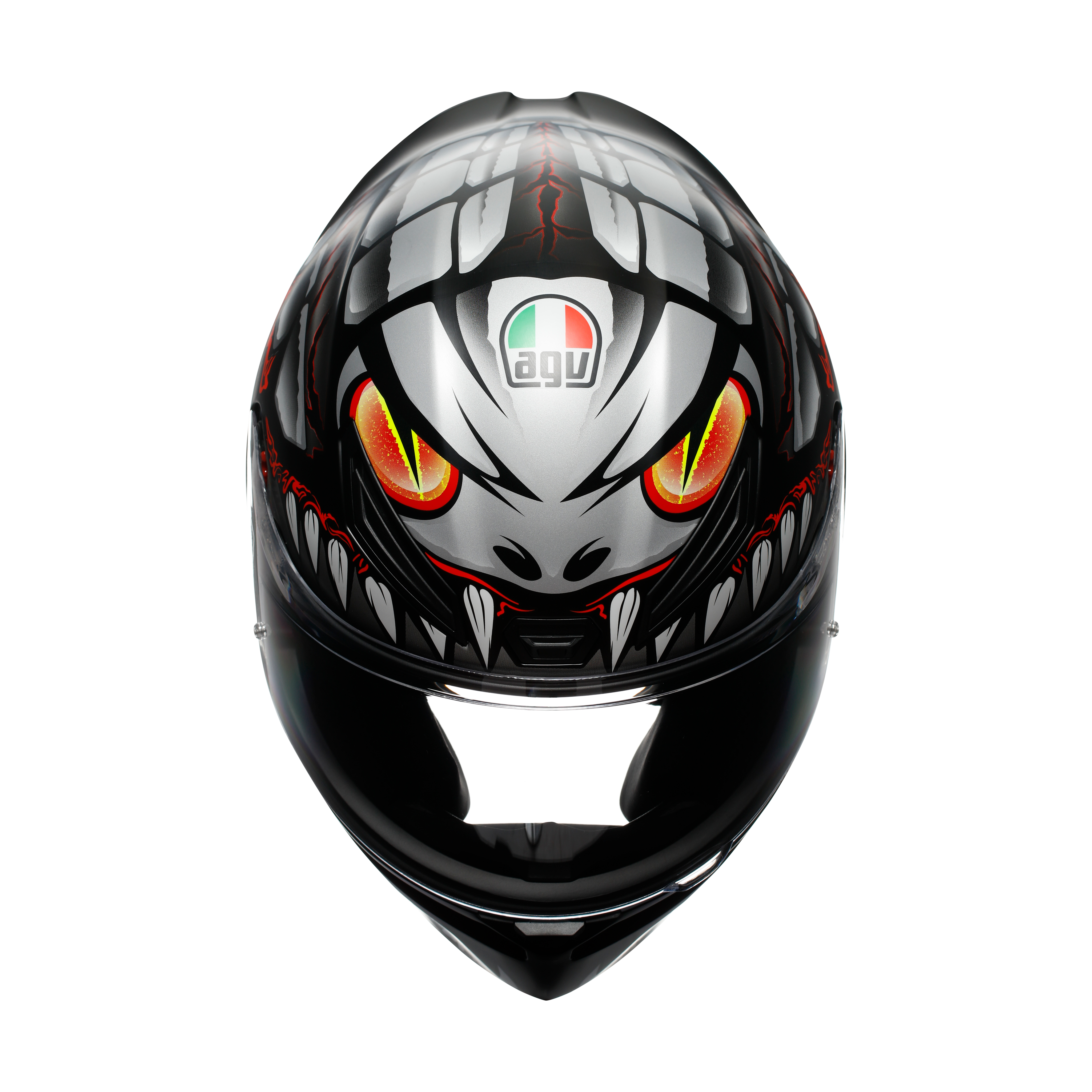 K1 S LYZARD MATT BLACK/GREY/RED - MOTORBIKE FULL FACE HELMET E2206 -  - 5